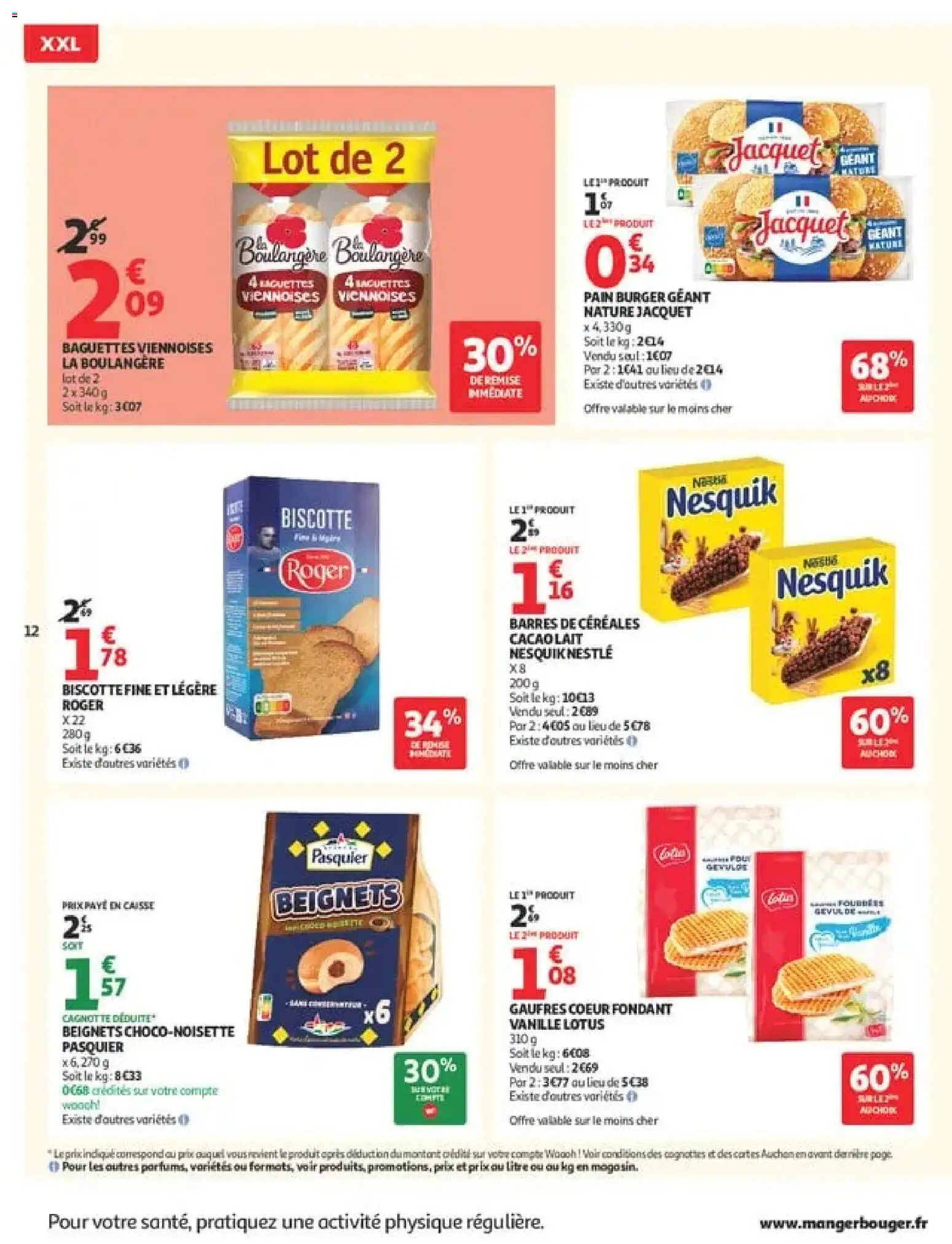 {H1} | Page: 12 | Produits: Nesquik, Lait, Pain, Gaufres