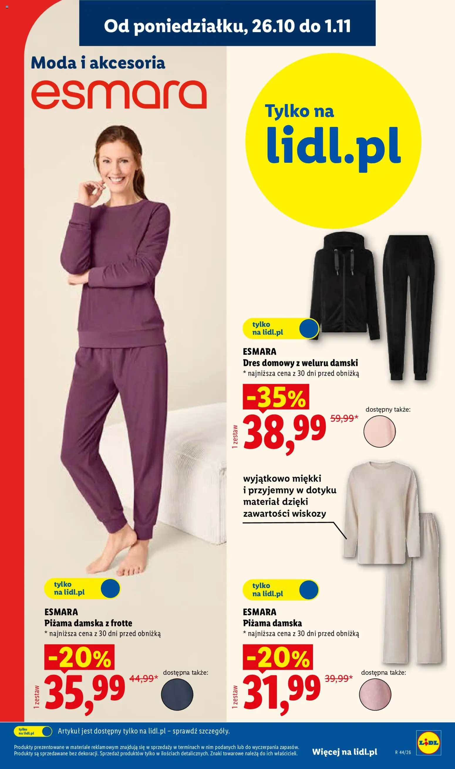 Lidl Katalog od 26.10.2026 | Strona: 7 | Produkty: Piżama, Damska piżama