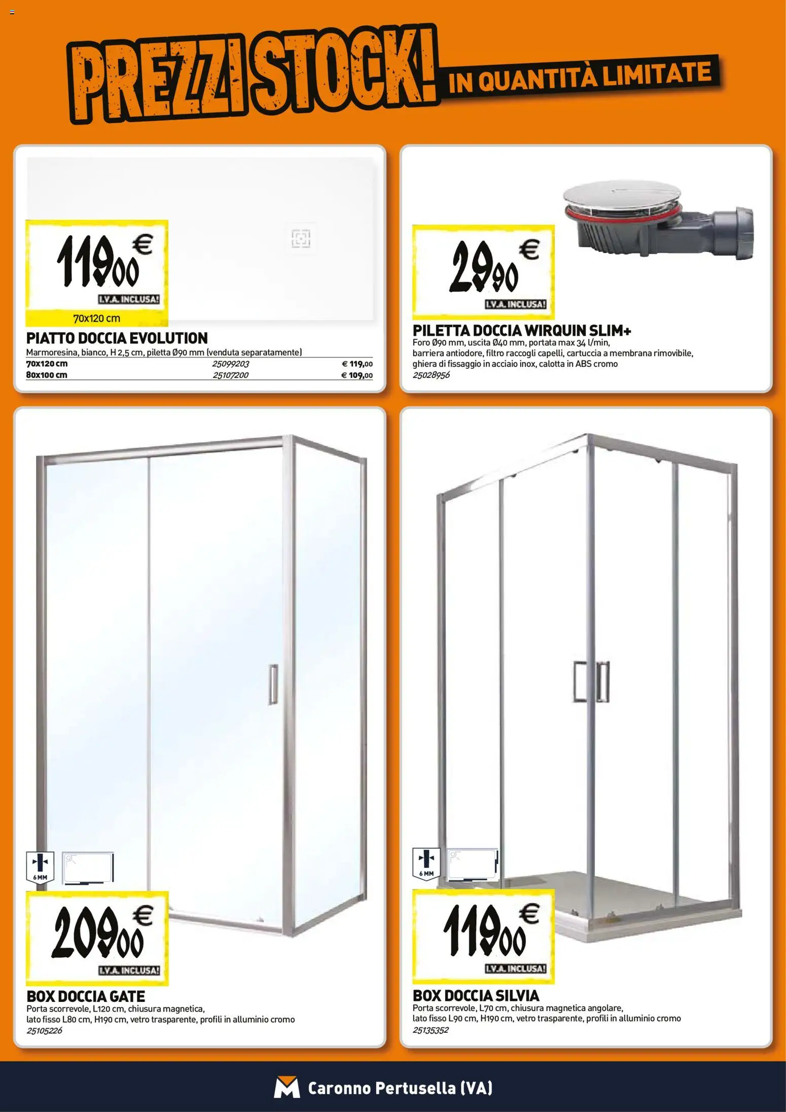 Volantino TECNOMAT del 29/10/2026 | Pagina: 2 | Prodotti: Porta, Box doccia, Piatto, Doccia
