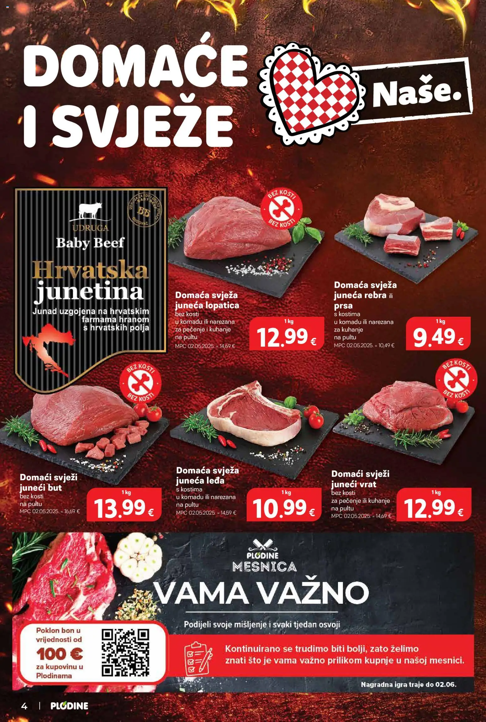 Plodine katalog | vrijedi od 20.05.2026 | Stranica: 4 | Proizvodi: Juneći but, Junetina, Lopatica, Igra