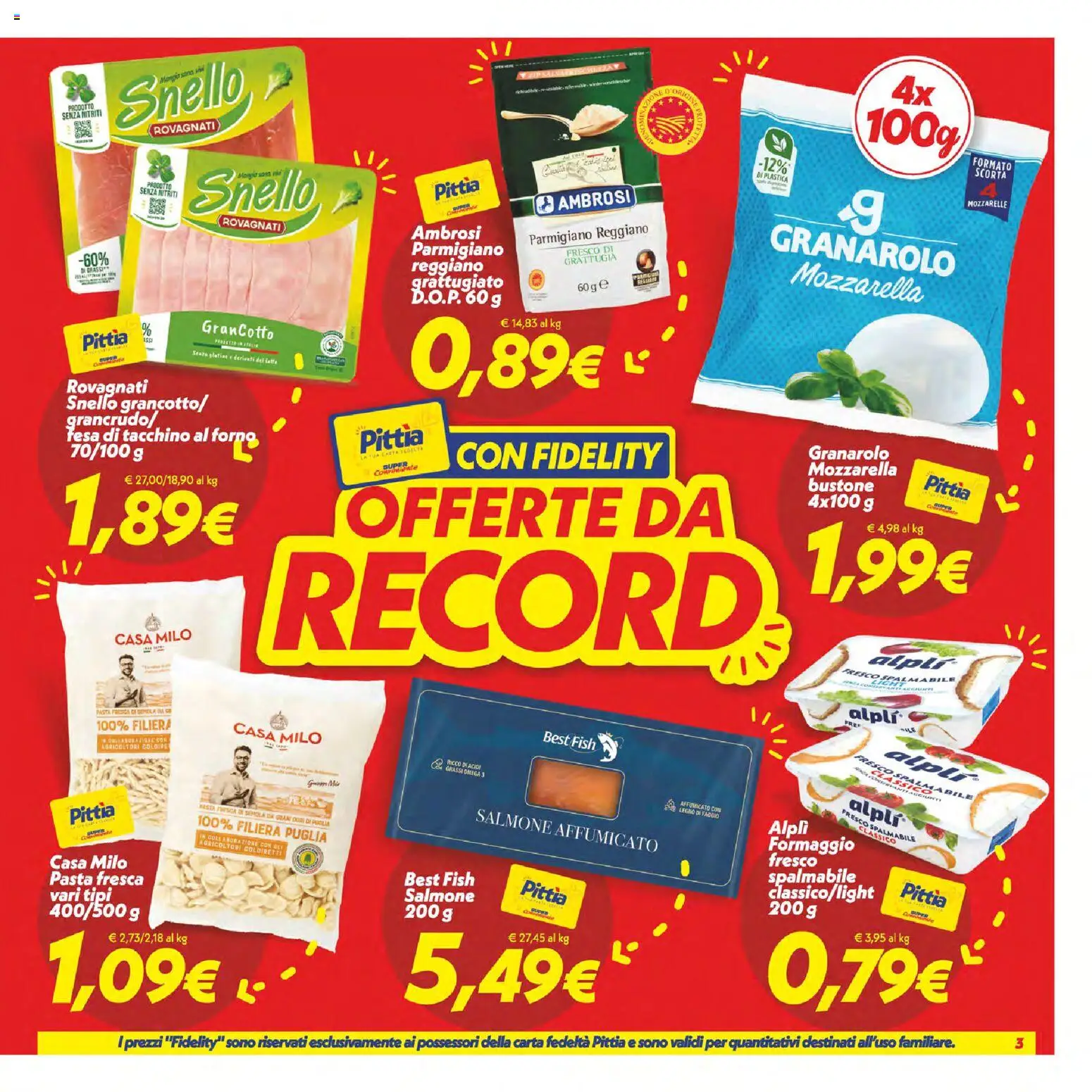Volantino SuperConveniente del 07/07/2026 | Pagina: 3 | Prodotti: Salmone, Tacchino, Mozzarella, Parmigiano reggiano