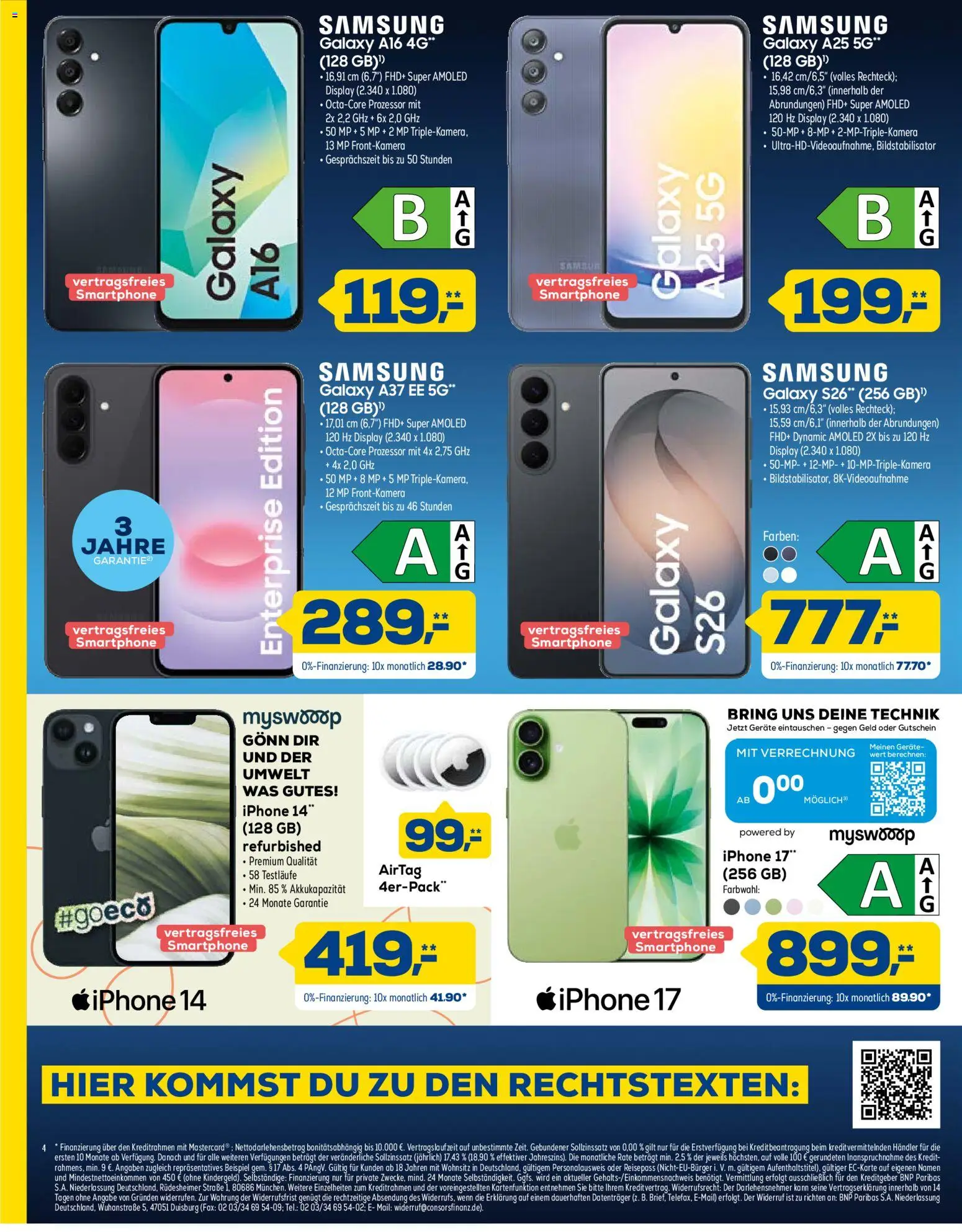 Euronics Prospekt – gültig ab 11.07.2026 | Seite: 4 | Produkte: Samsung, Iphone, Smartphone