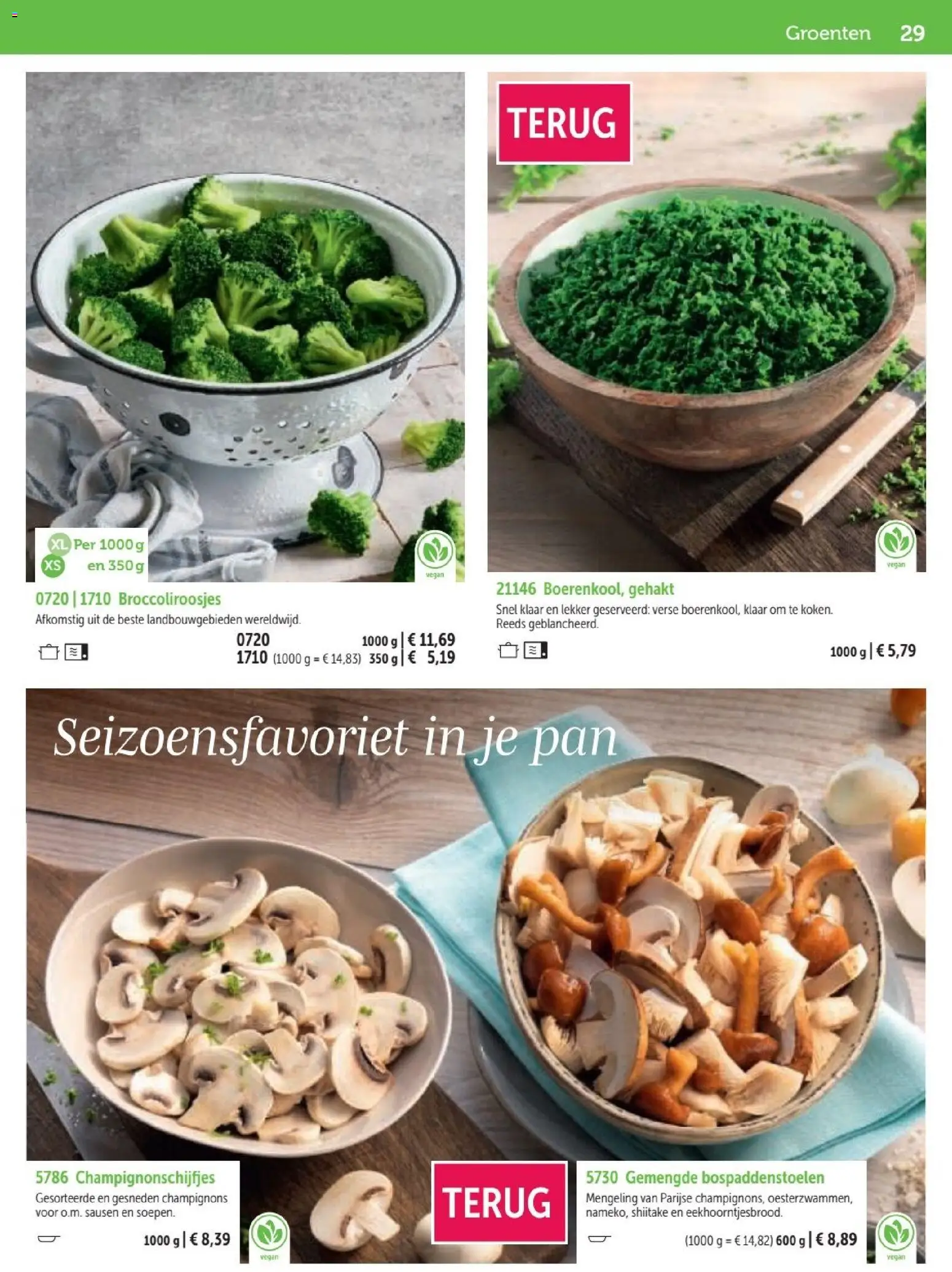 {H1} | Pagina: 29 | Producten: Gehakt, Groenten, Champignons, Pan