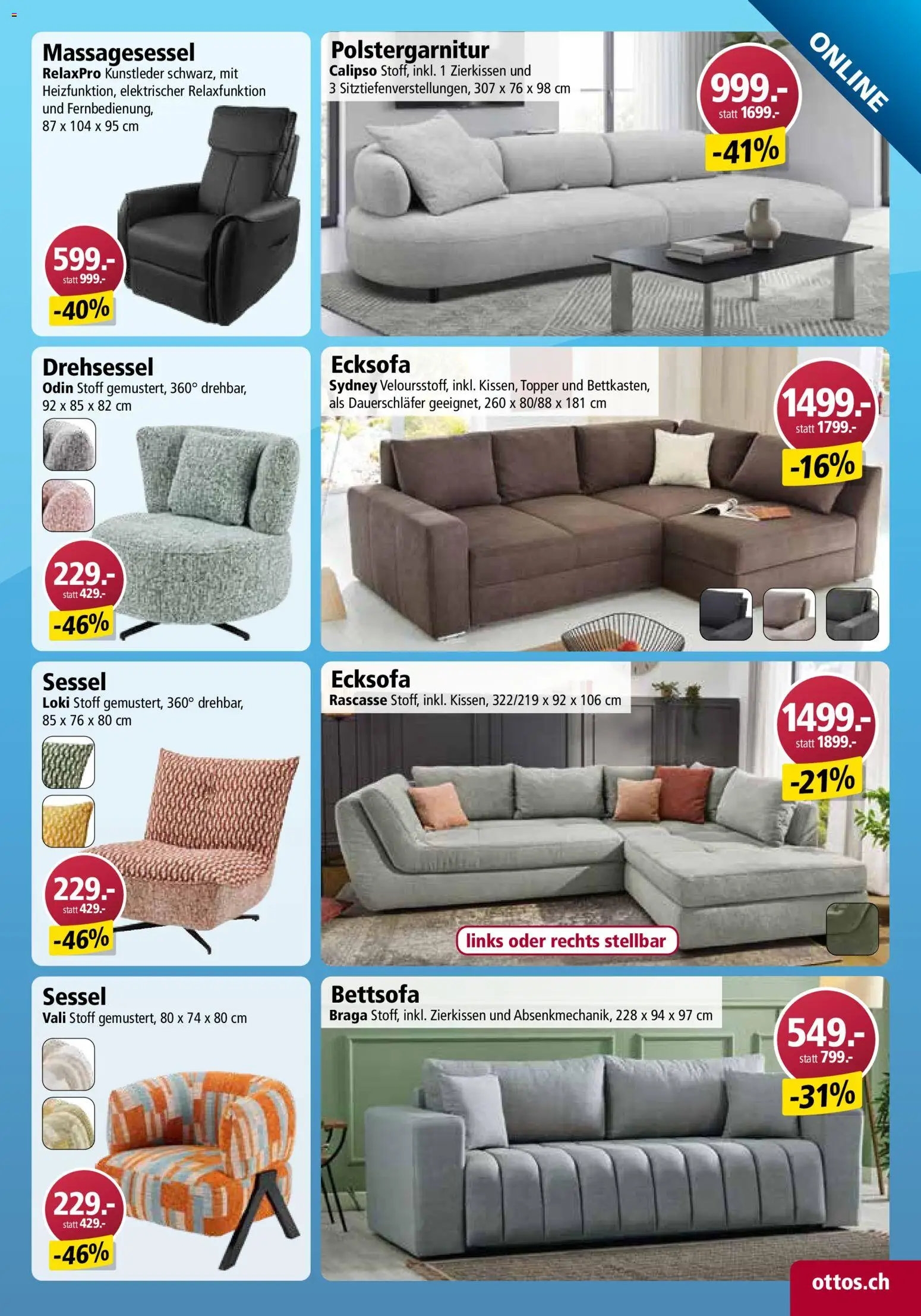 Otto's aktionen Online – gültig ab 16.05.2026 | Seite: 25 | Produkte: Sessel, Topper, Ecksofa