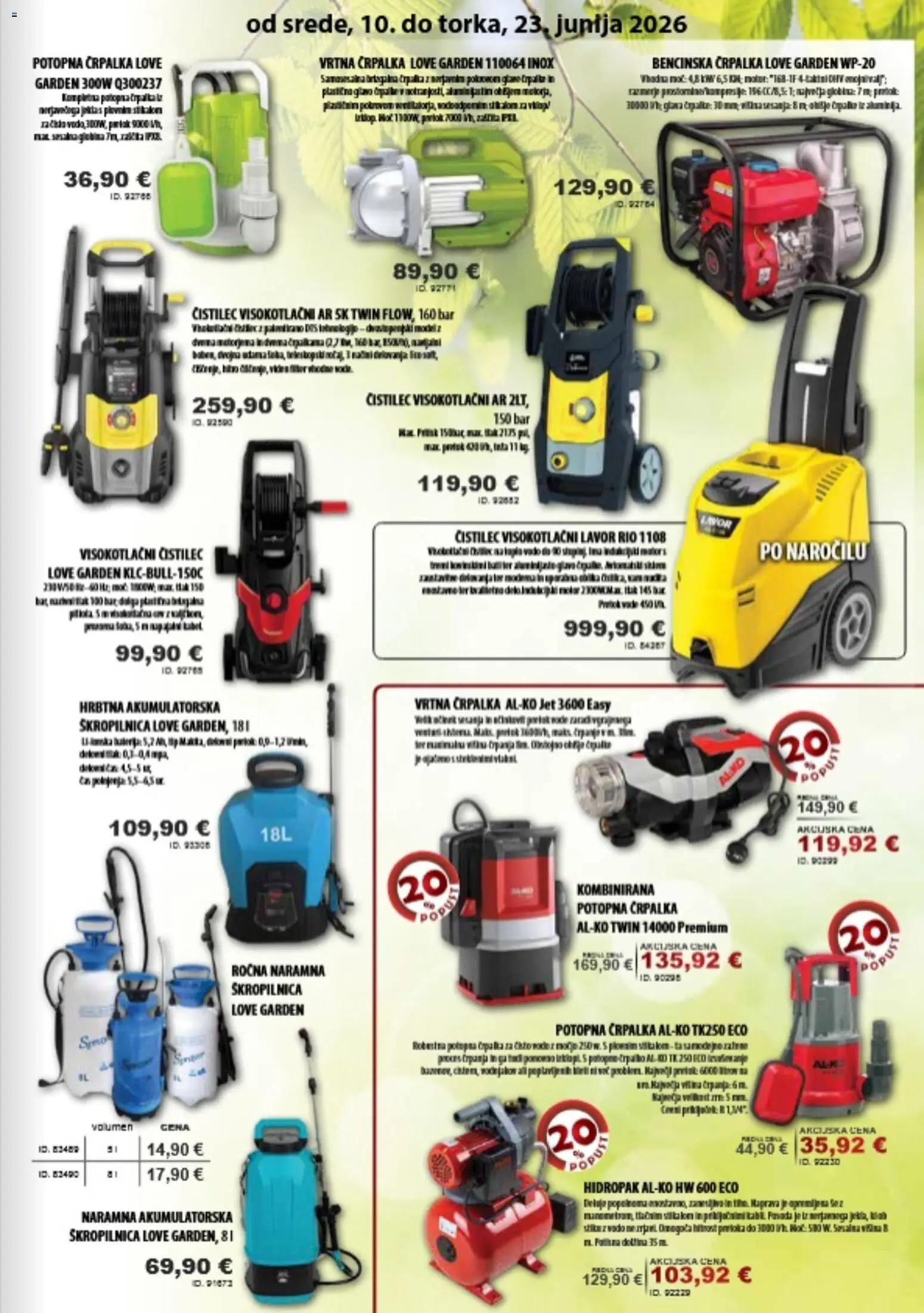 Novi Živex katalog ponudbe – veljaven od 10.06.2026 | Stran: 3 | Izdelki: Črpalka