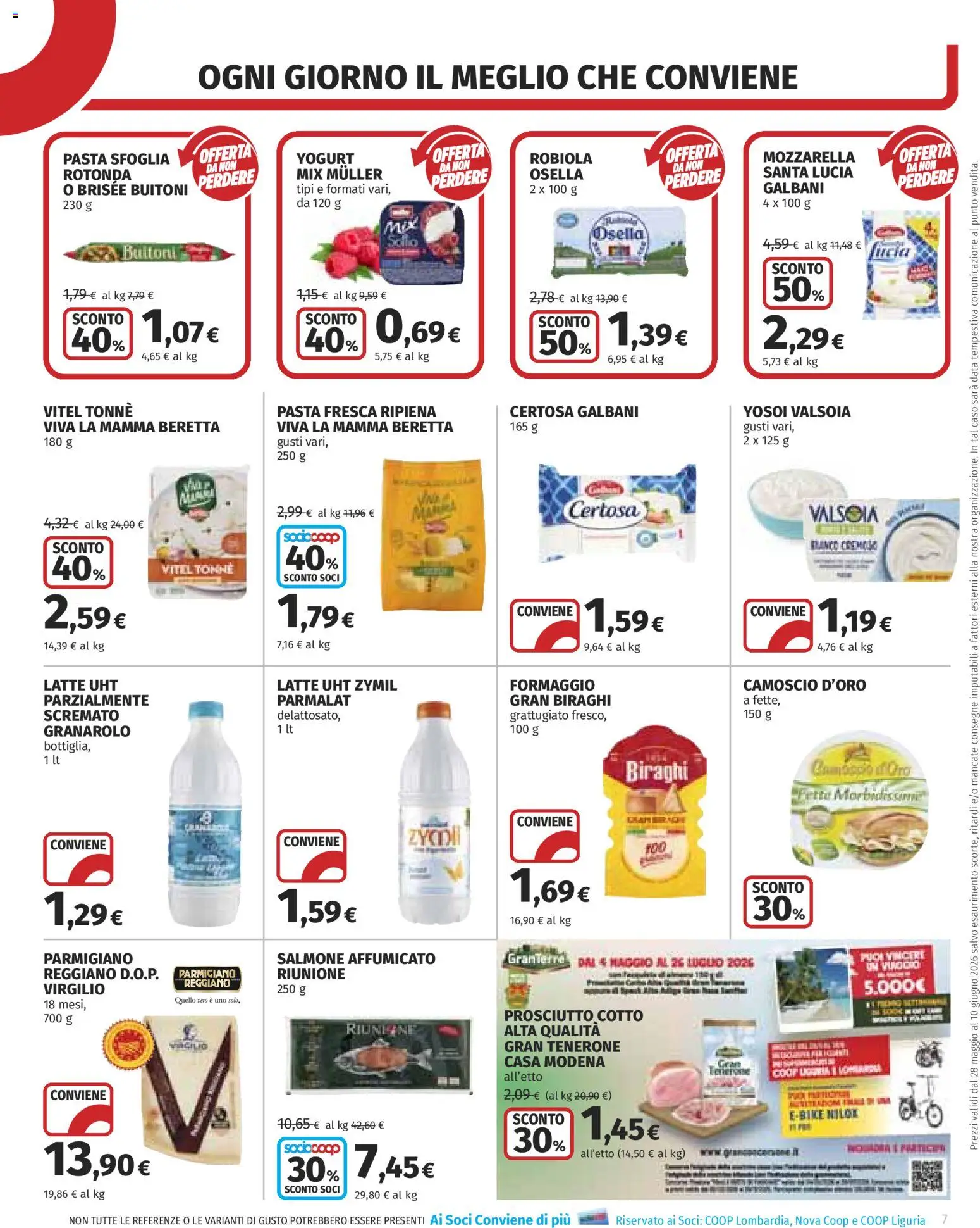 Volantino COOP del 28.05.2026 | Pagina: 7 | Prodotti: Prosciutto Cotto, Yogurt, Salmone, Parmigiano