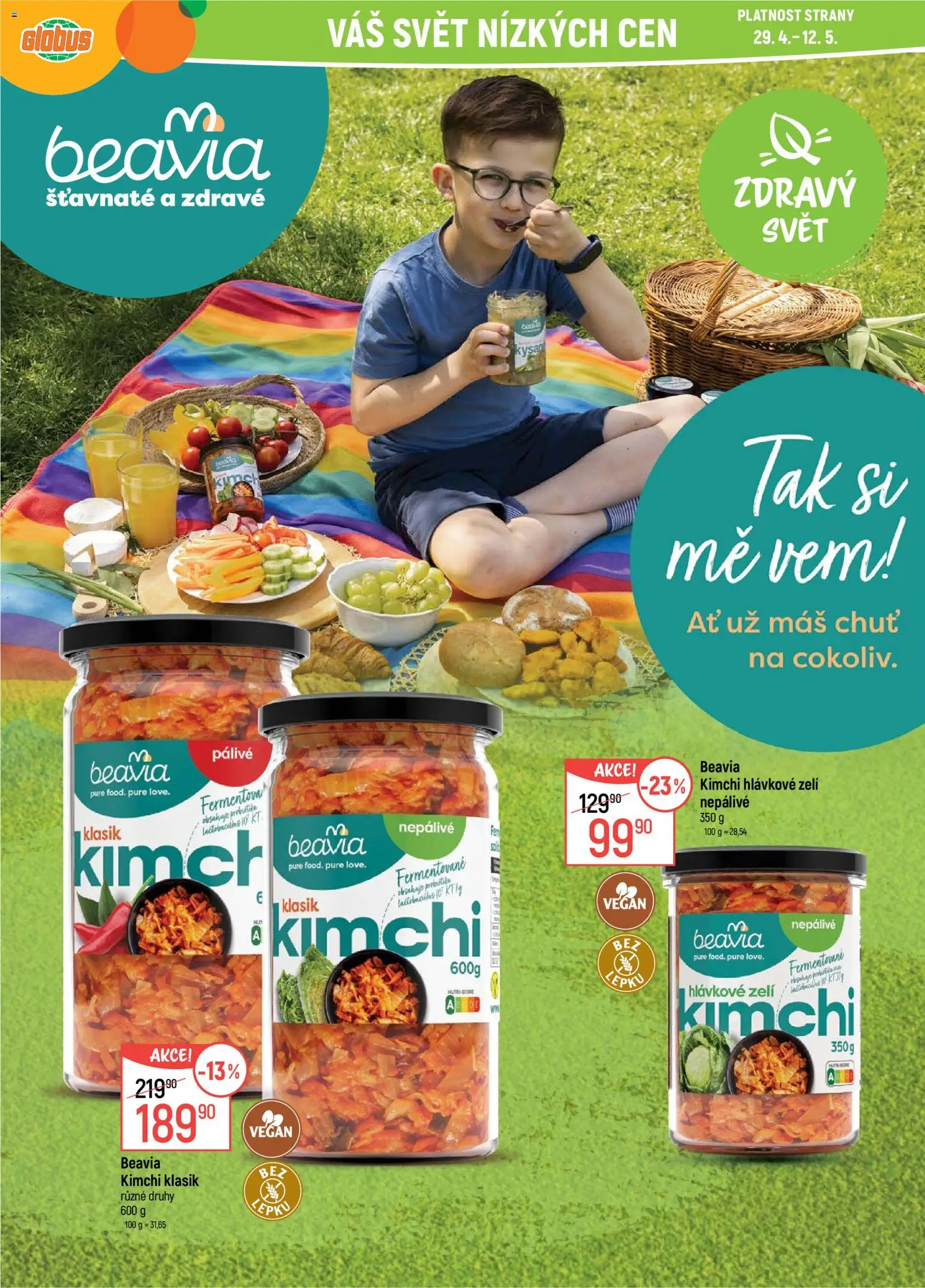 Globus leták - Liberec od 29.04.2026 | Strana: 2 | Produkty: Vegan, Globus, Zelí, Kimchi