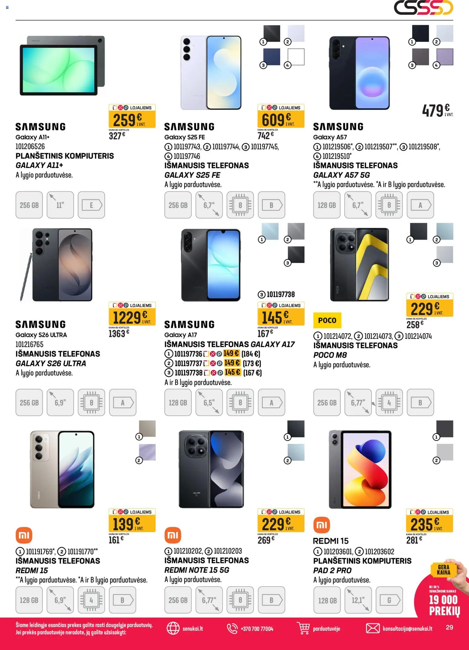 Senukai akcijos nuo 03.06.2026 | Puslapis: 29 | Prekių: Planšetinis kompiuteris, Telefonas, Išmanusis telefonas, Kompiuteris