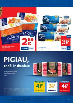 MAXIMA leidinys galioja nuo 2026.09.08 | Puslapis: 11 | Prekių: Lašišų filė, Surimi