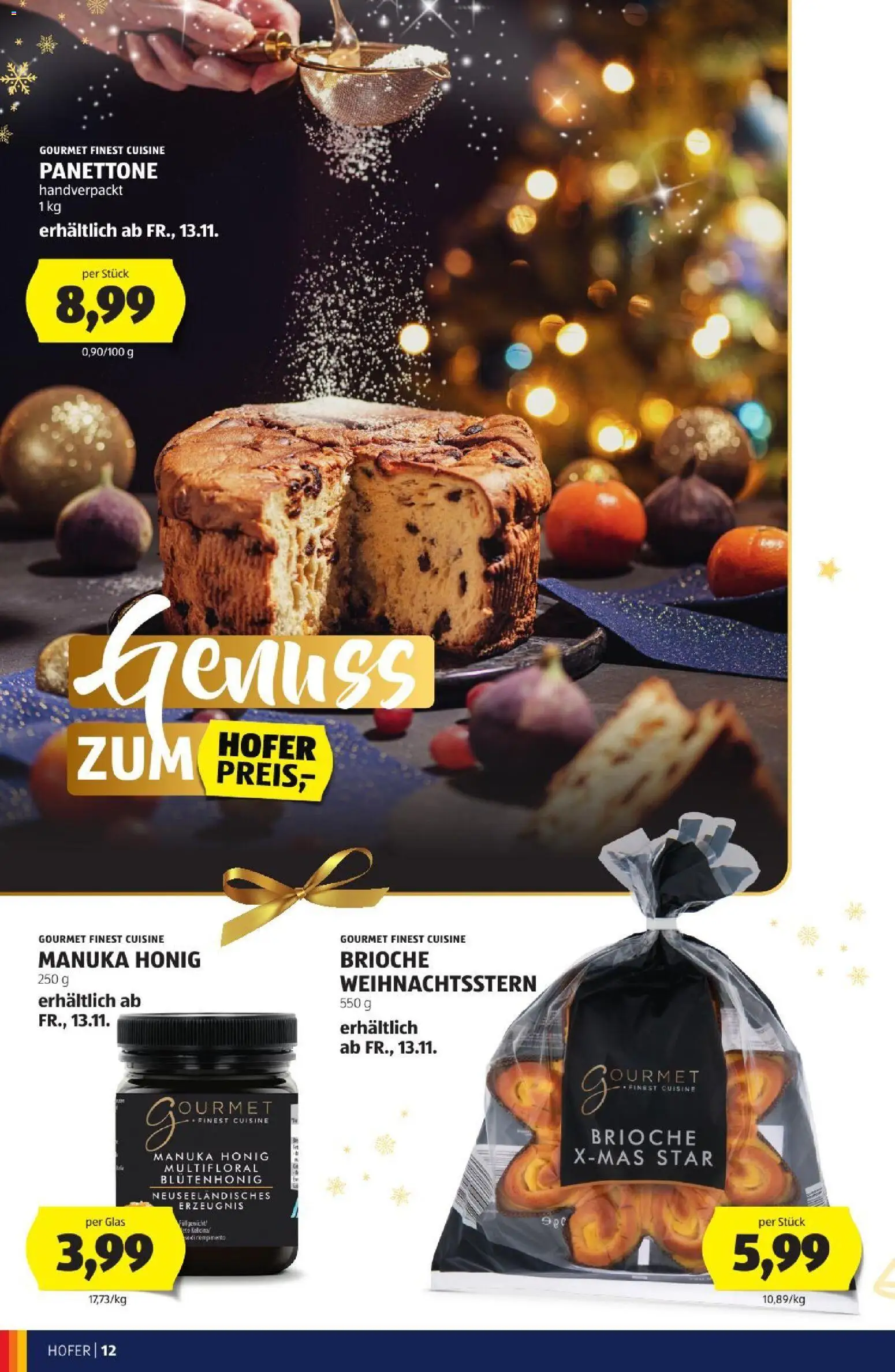 Hofer Weihnachtskatalog gültig ab 28.10.2026 | Seite: 12 | Produkte: Brioche