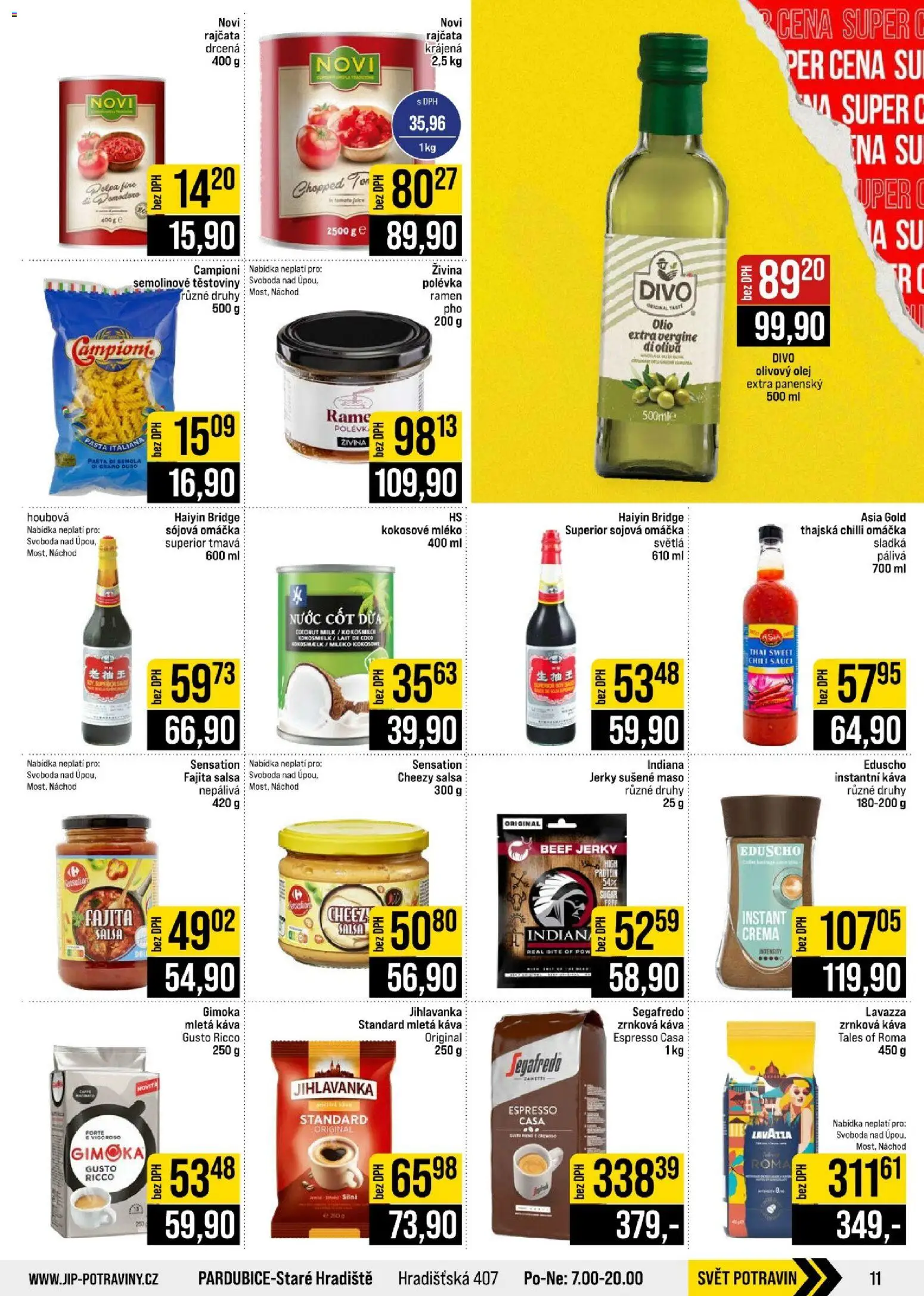 Jip leták - Cash & Carry od 21.10.2026 | Strana: 11 | Produkty: Těstoviny, Sójová omáčka, Segafredo, Protein