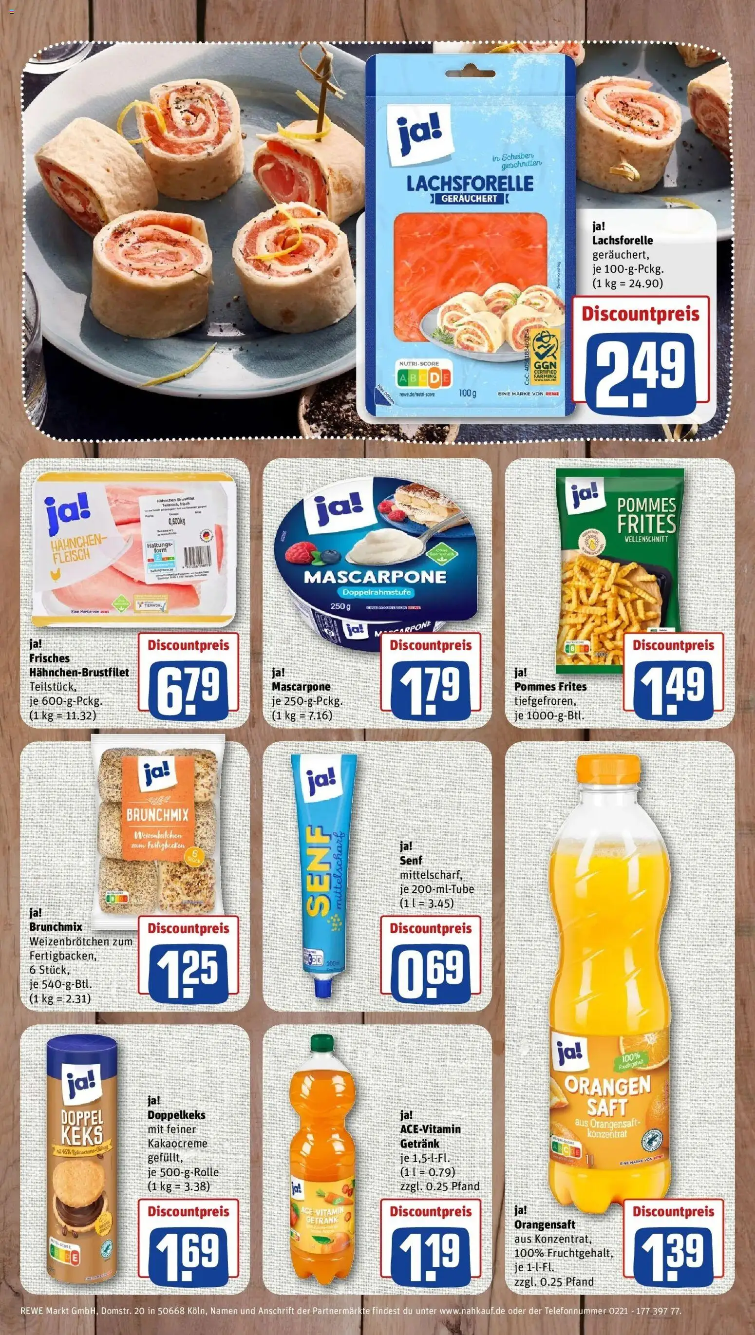 REWE Prospekt ab 19.10.2026 zum Blättern » Angebote | Seite: 8 | Produkte: Pommes, Orangen, Pommes frites, Saft