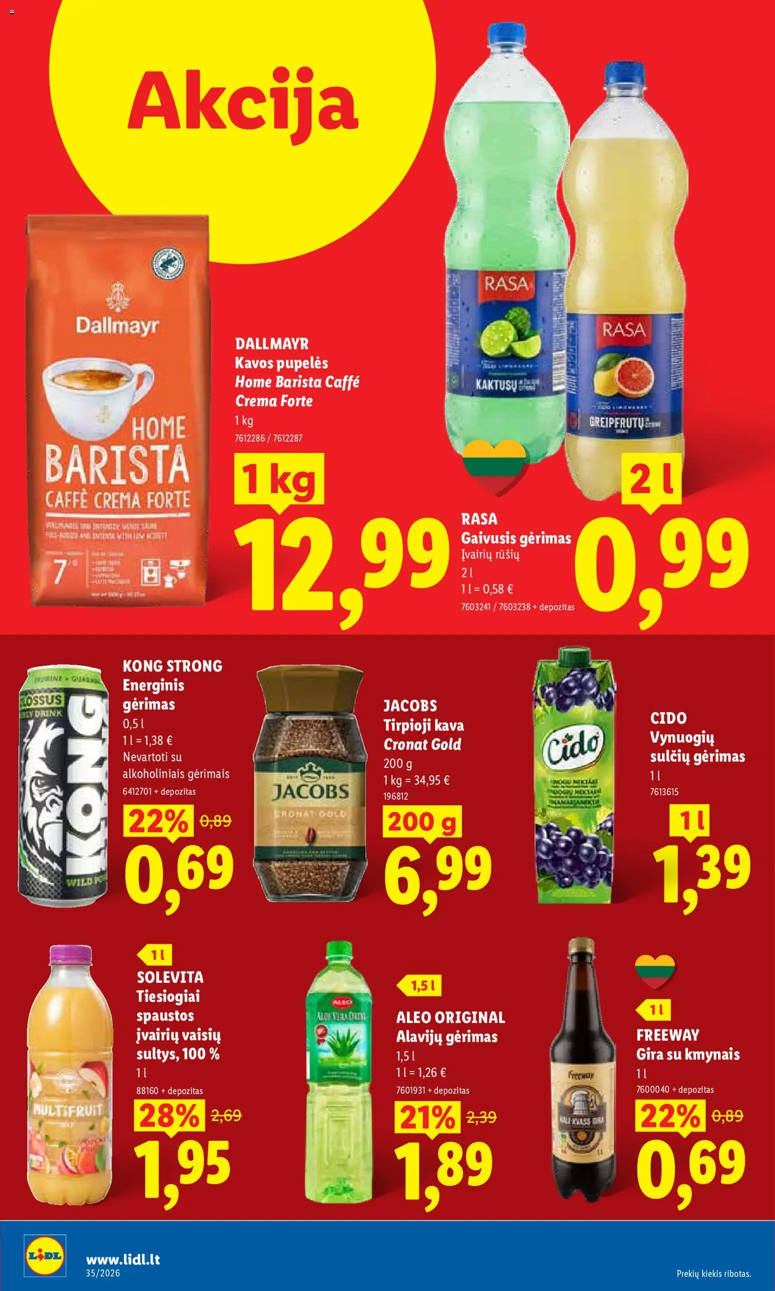 LIDL akcijos nuo 2026.08.24 | Puslapis: 28 | Prekių: Pupelės, Tirpioji kava, Kavos pupelės, Kava