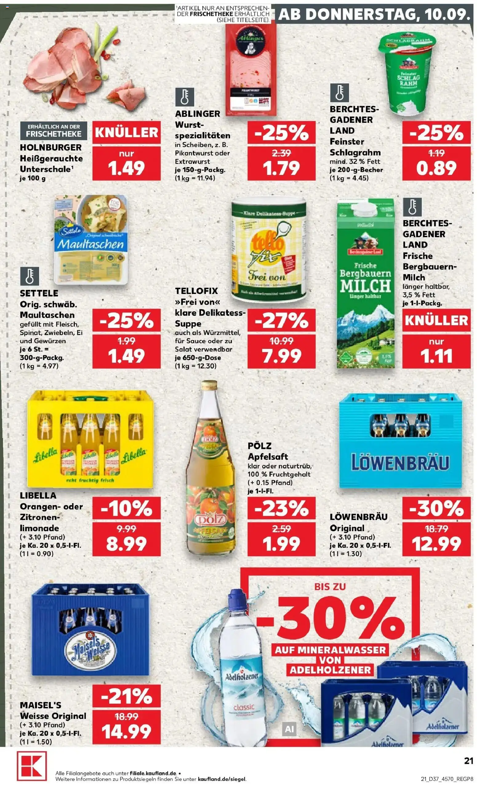 Prospekt Kaufland ab 07.09.2026 » Angebote Online zum Blättern | Seite: 30 | Produkte: Spezialitäten, Orangen, Apfelsaft, Mineralwasser