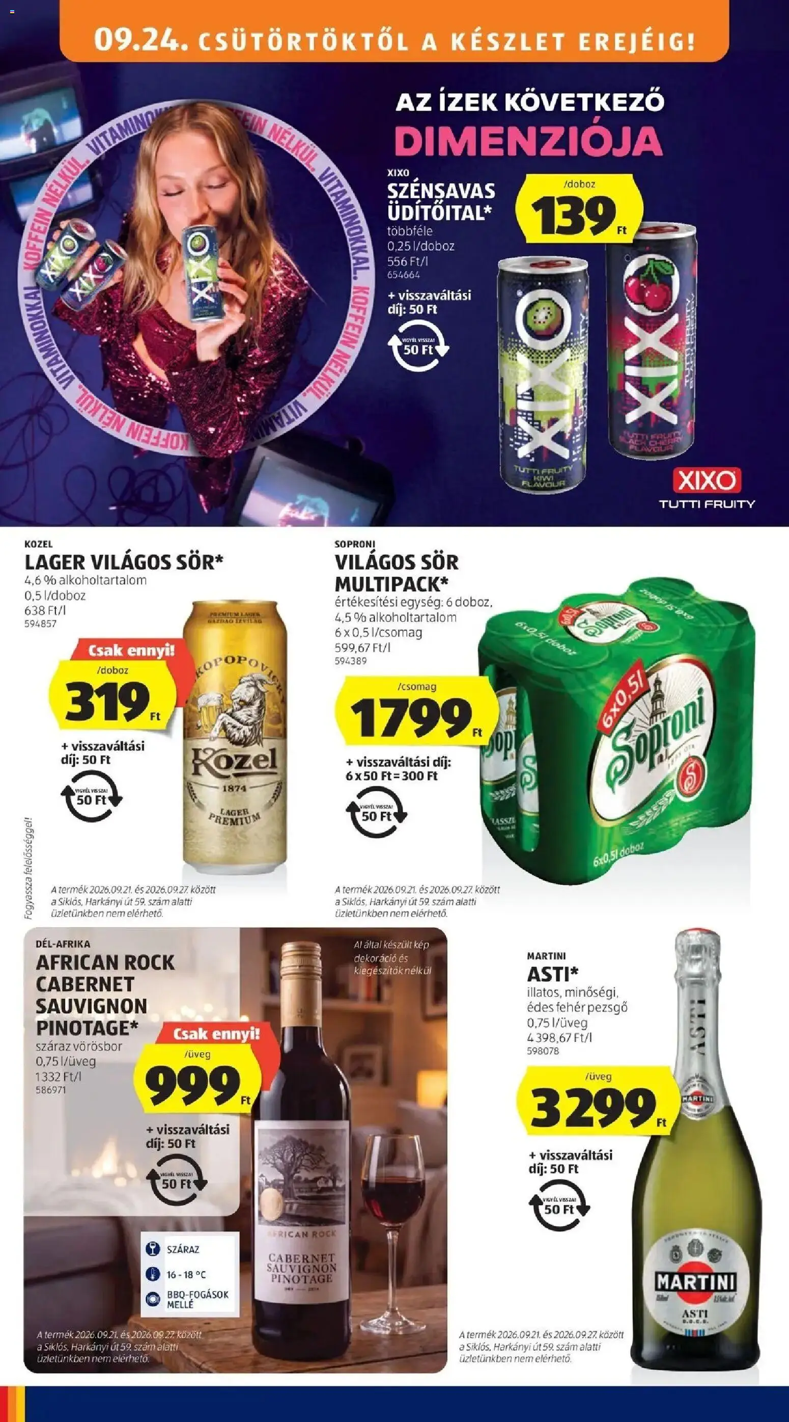 Aldi aktuális akciós újság - 2026.09.19. -tól/töl > akció, lapozható szórólap 🛍️ | Oldal: 14 | Termékek: Száraz vörösbor, Cabernet Sauvignon, XIXO, Vörösbor