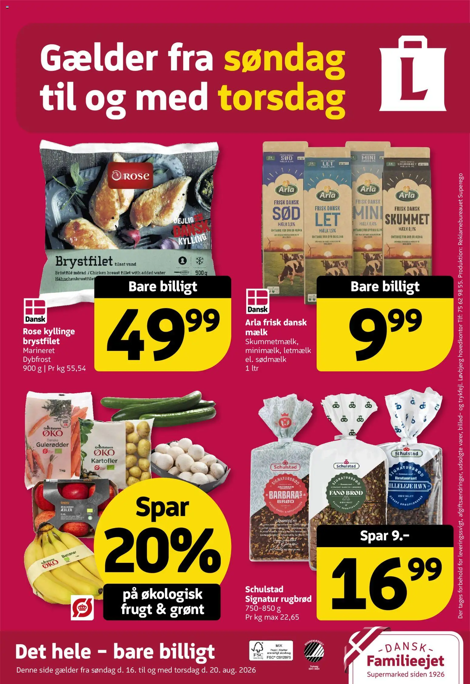 Løvbjerg tilbudsavis – gyldig fra 14/08/2026 | Side: 32 | Produkter: Mælk, Brød, Gulerødder, Rugbrød