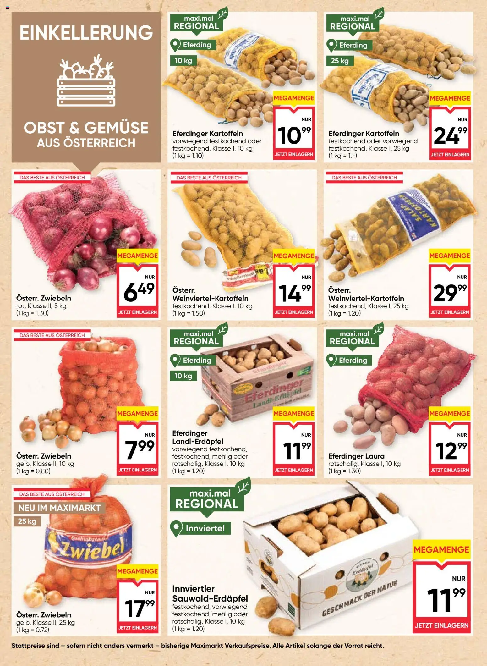 Maximarkt Flugblatt gültig ab 15.10.2026 | Seite: 4 | Produkte: Salat, Kartoffeln, Gemüse, Obst