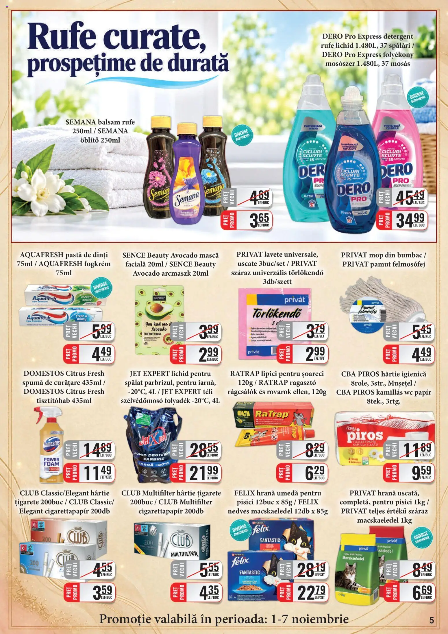 Noul catalog CBA – valabil de la 01.11.2026 | Pagină: 5 | Produse: Parbriz, Detergent Rufe, Detergent, Lavete