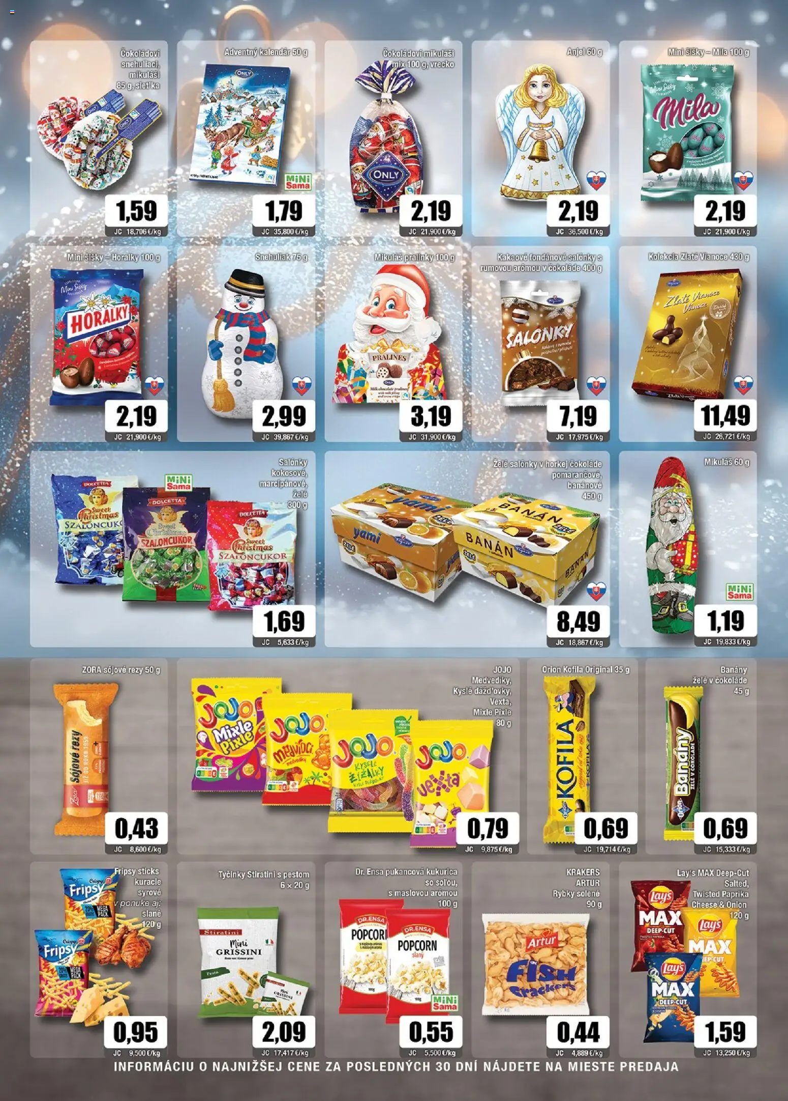 Nové Sama akcie – leták je platný od 23.10.2026 | Strana: 9 | Produkty: Banány, Vesta, Mila, Horálky