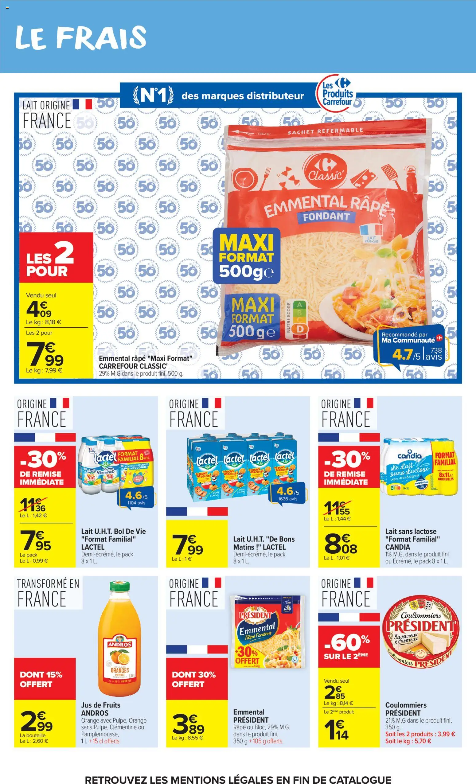 {H1} | Page: 16 | Produits: Clémentine, Emmental, Jus, Oranges