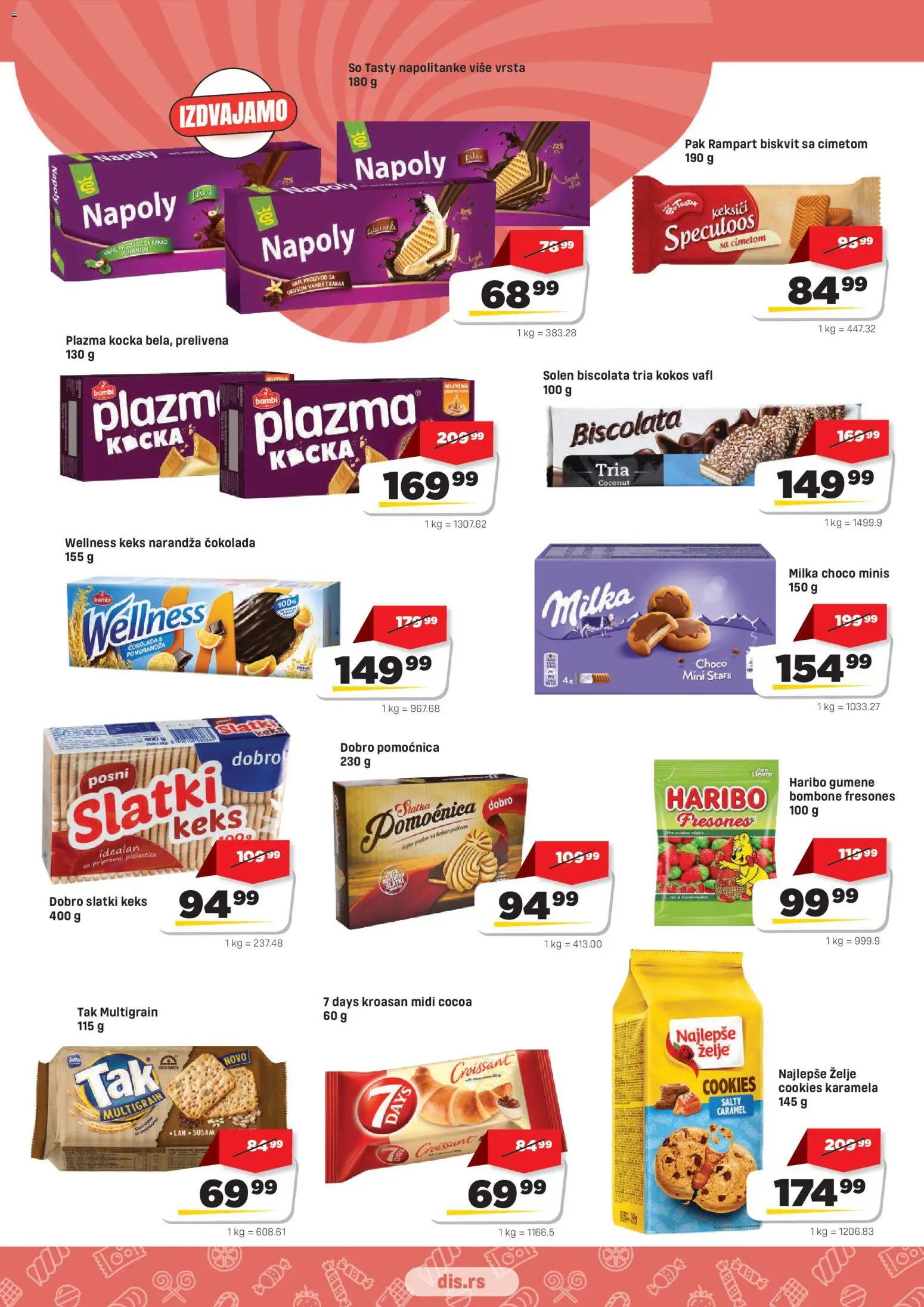 Super DIS katalog - važi od 01.09.2026 | Strana: 13 | Proizvode: Bombone, Plazma, Kroasan, Čokolada