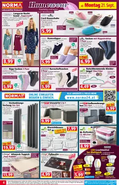 Norma Flugblatt ab 21.09.2026 gültig | Seite: 4 | Produkte: Hemd, Socken, Box, Kleiderbügel