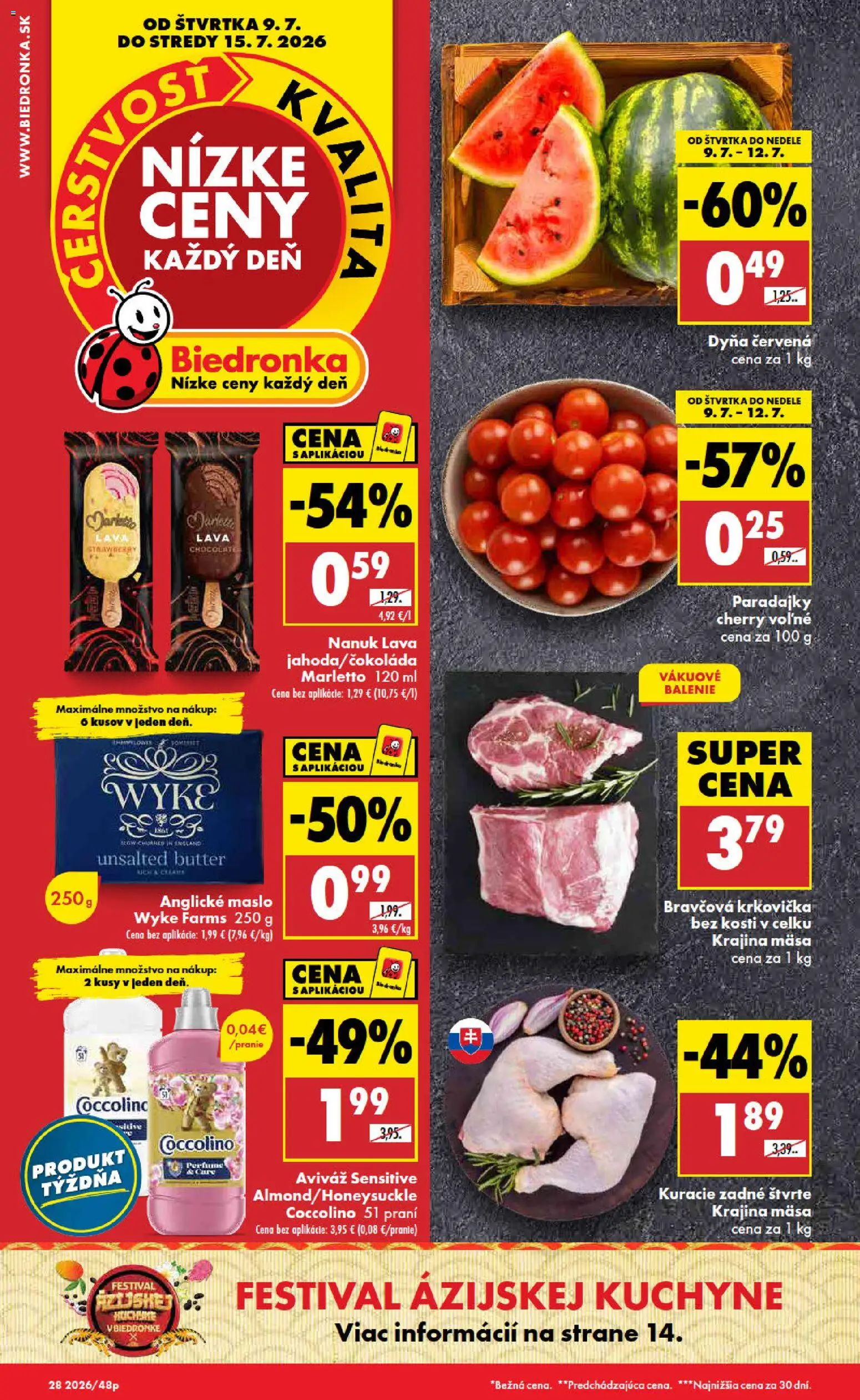 Nové Biedronka akcie – leták je platný od 09.07.2026 | Strana: 1 | Produkty: Paradajky, Nanuk, Kuchyne, Krkovička