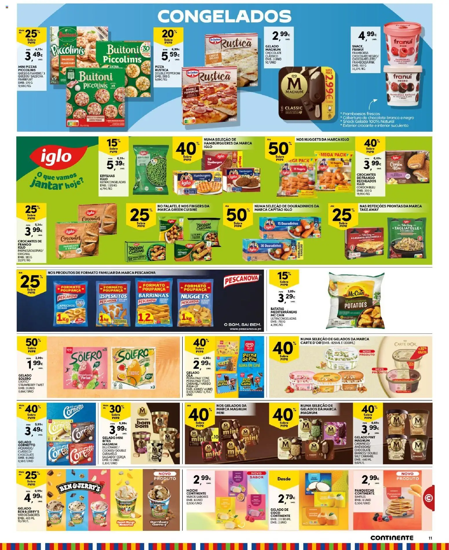 Continente Madeira │ válido de 14/07/2026 | Página: 11 | Produtos: Capitão iglo, Salsicha, Chocolate, Cogumelos