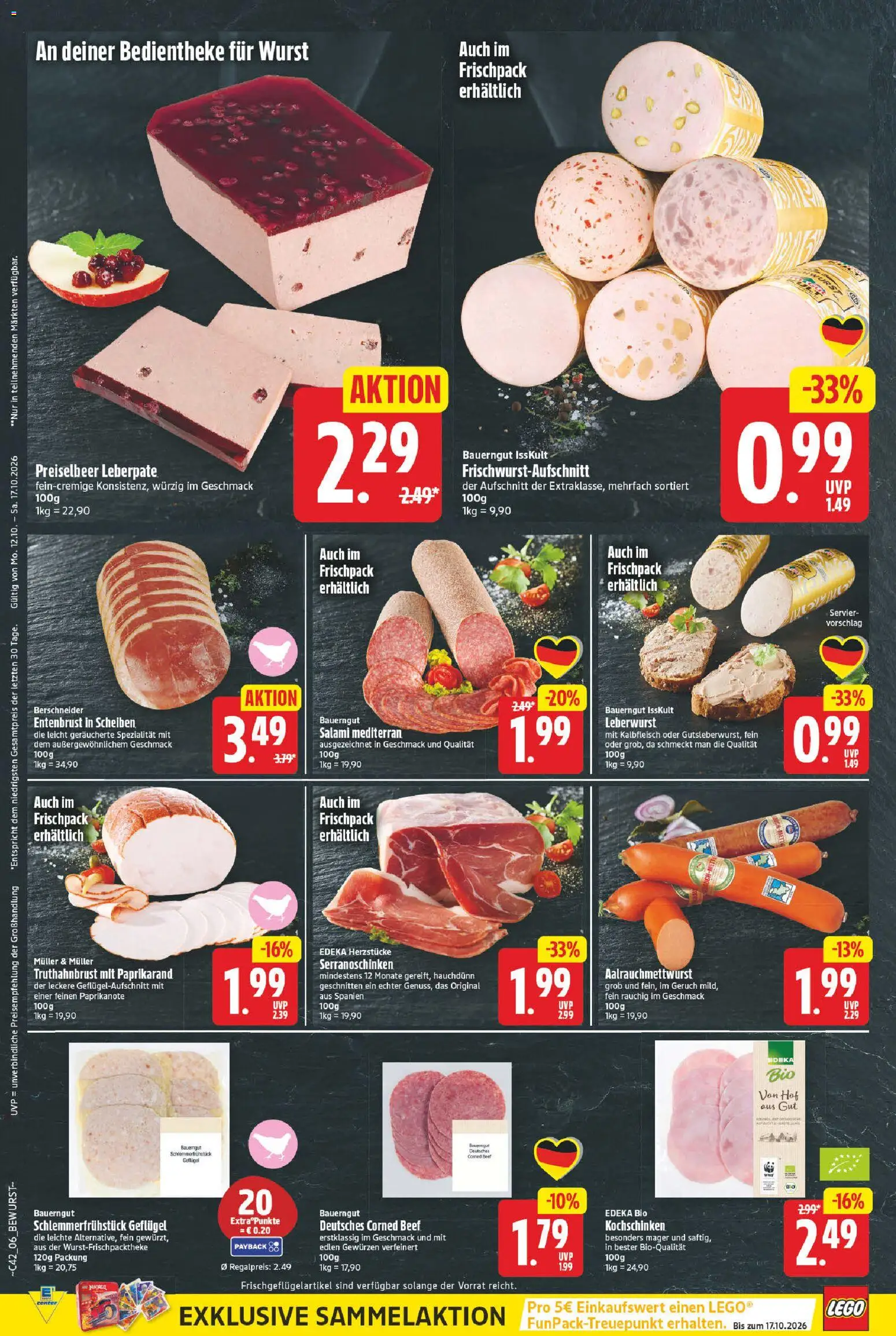 E center Prospekt – gültig ab 12.10.2026 | Seite: 6 | Produkte: Wurst, Bauerngut, Salami