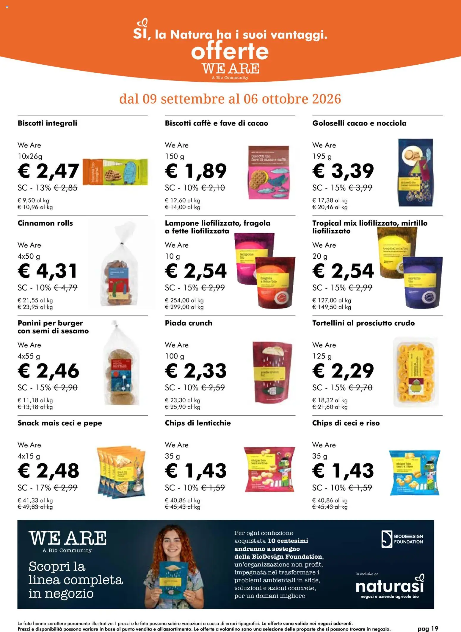 Volantino Natura Sì del 09/09/2026 | Pagina: 19 | Prodotti: Caffè, Ceci, Lenticchie, Chips di lenticchie