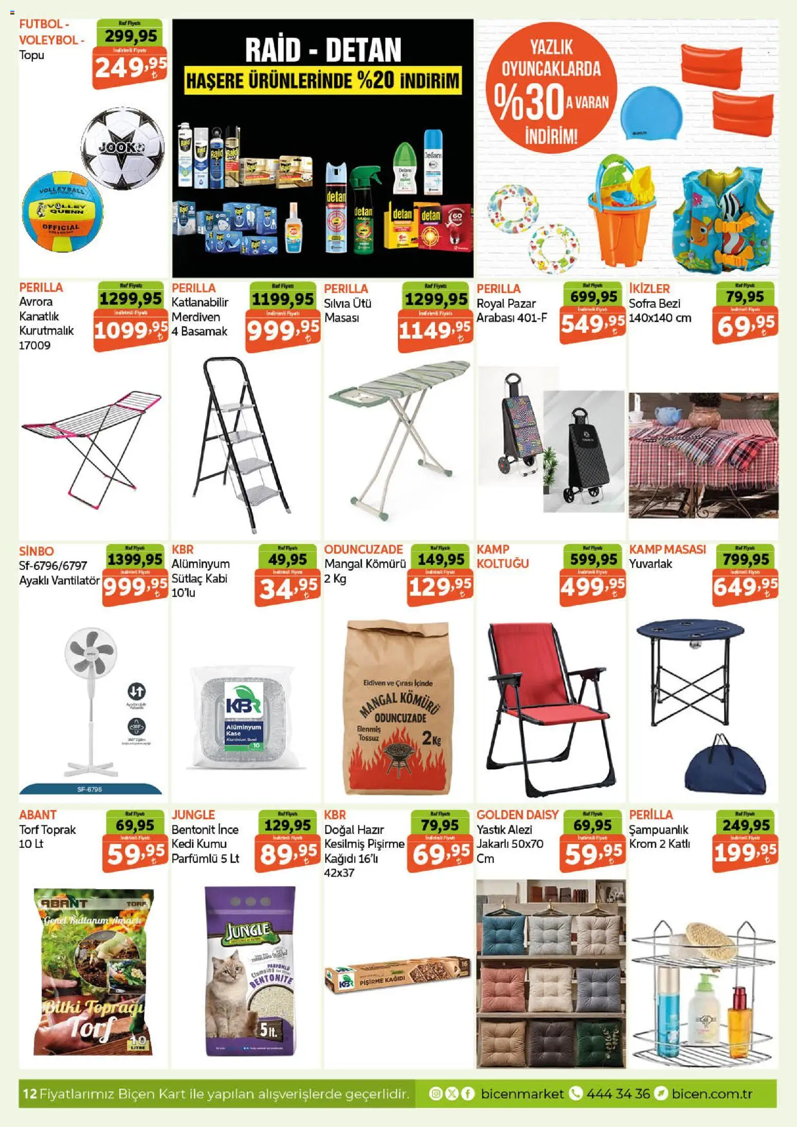 Biçen Market Katalog - 10.06.2026 tarihinden itibaren geçerlidir | Sayfa: 12 | Ürünler: Yastık, Raf, Eldiven, Vantilatör