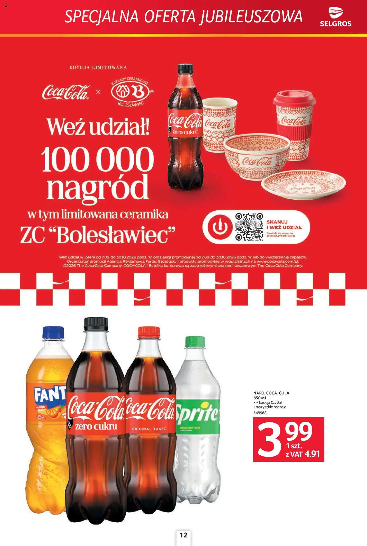 Selgros cash&carry gazetka - Specjalna Oferta Jubileuszowa od 08.10.2026 | Strona: 12 | Produkty: Sprite, Coca cola