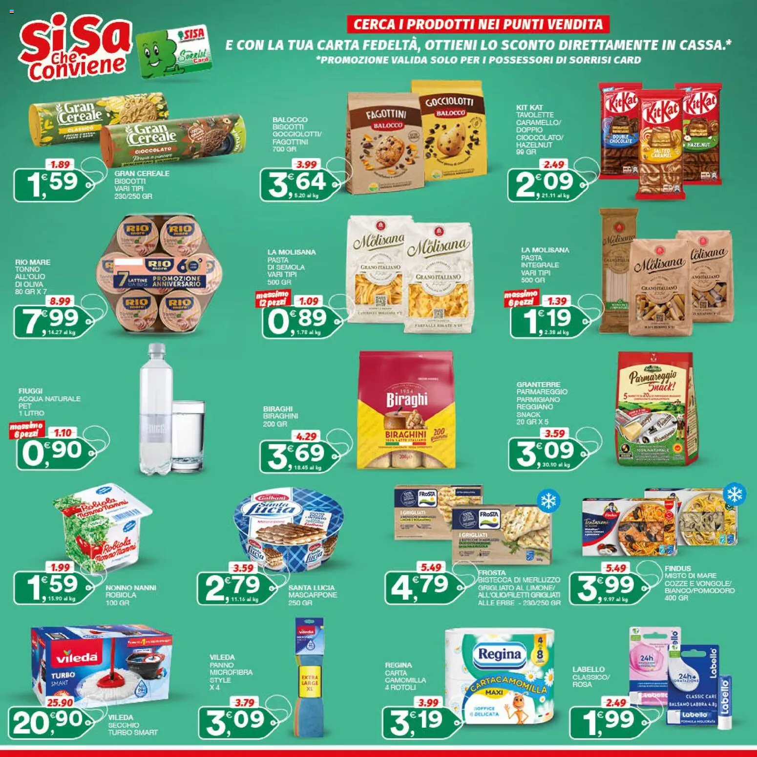 Volantino SISA del 08/10/2026 | Pagina: 34 | Prodotti: Tonno, Semola, Mascarpone, Parmigiano