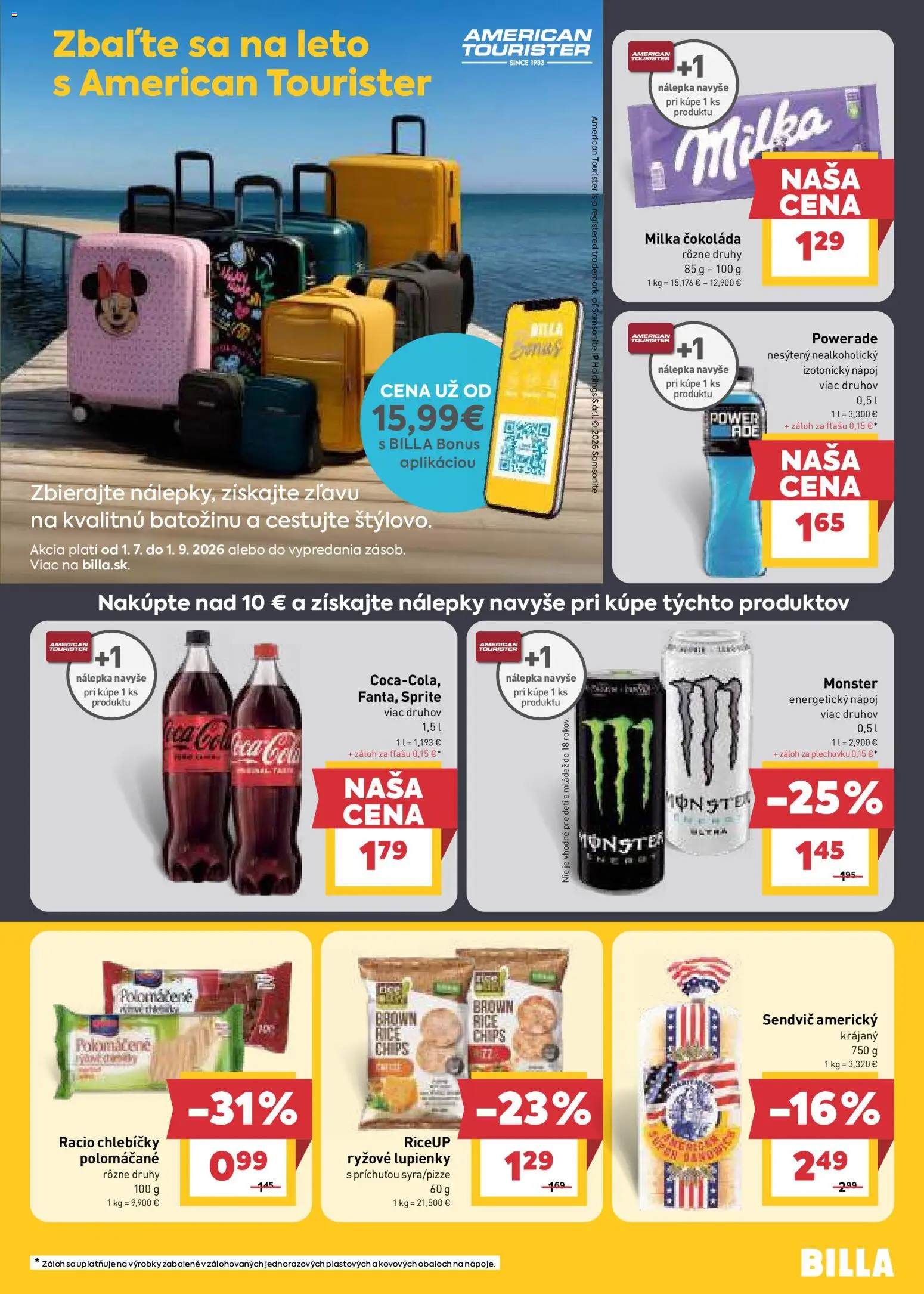 Nové Billa akcie – leták je platný od 05.08.2026 | Strana: 17 | Produkty: Čokoláda, Sprite, Milka, Energetický nápoj