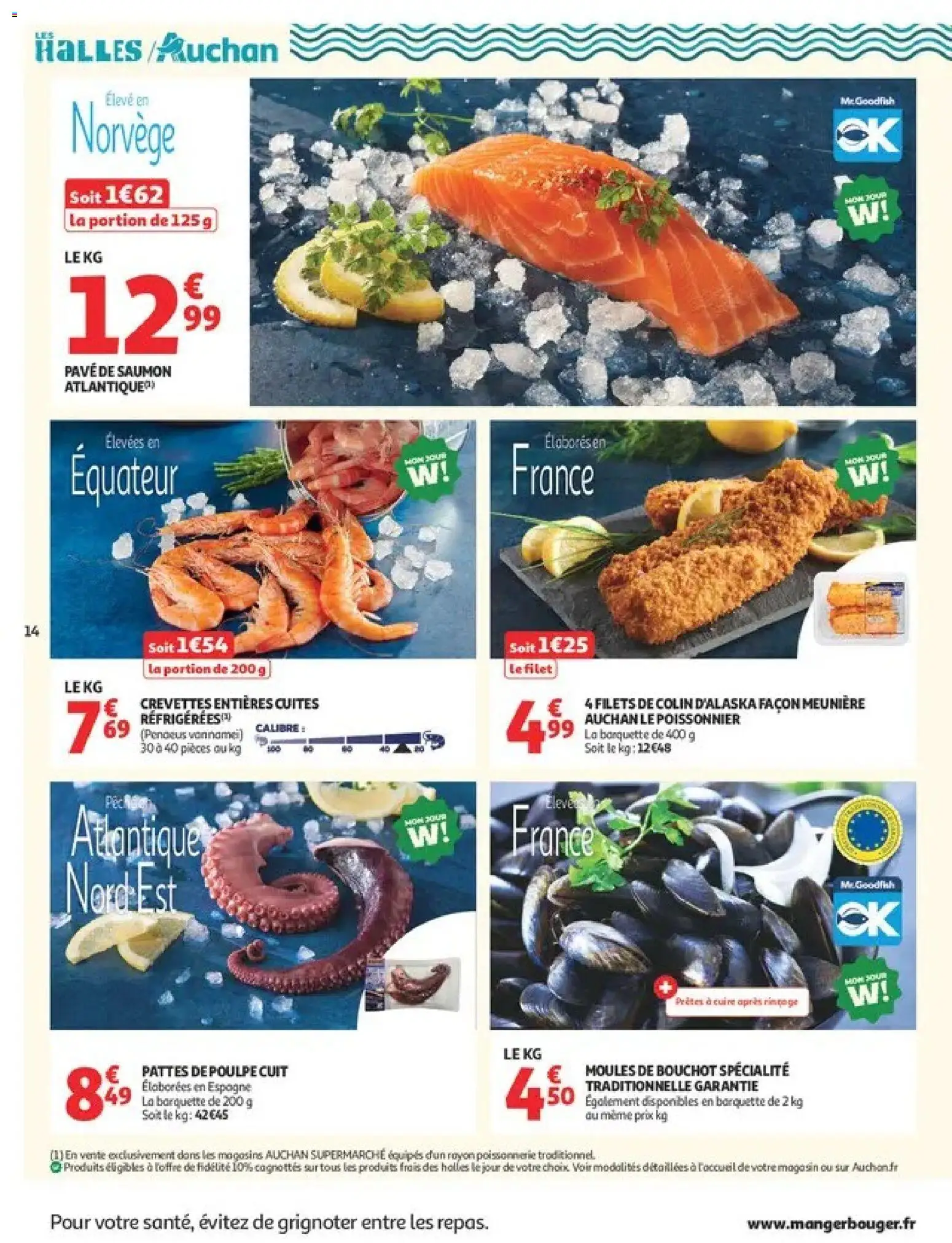 {H1} | Page: 14 | Produits: Moules, Pêche, Crevettes, Moules de bouchot