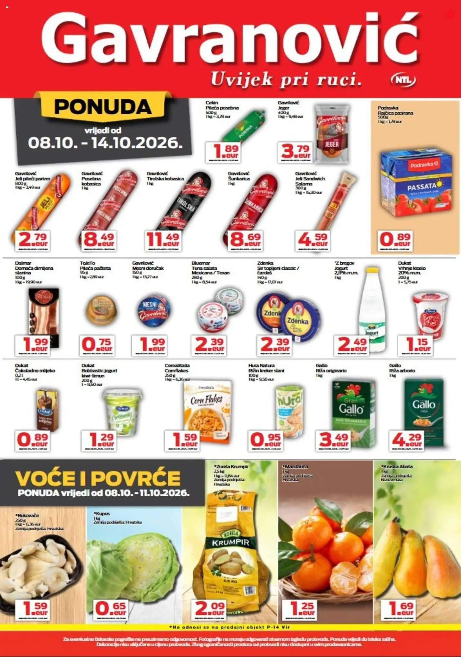 Gavranović katalog | vrijedi od 08.10.2026 | Stranica: 2 | Proizvodi: Jeger, Mandarina, Jogurt, Krumpir