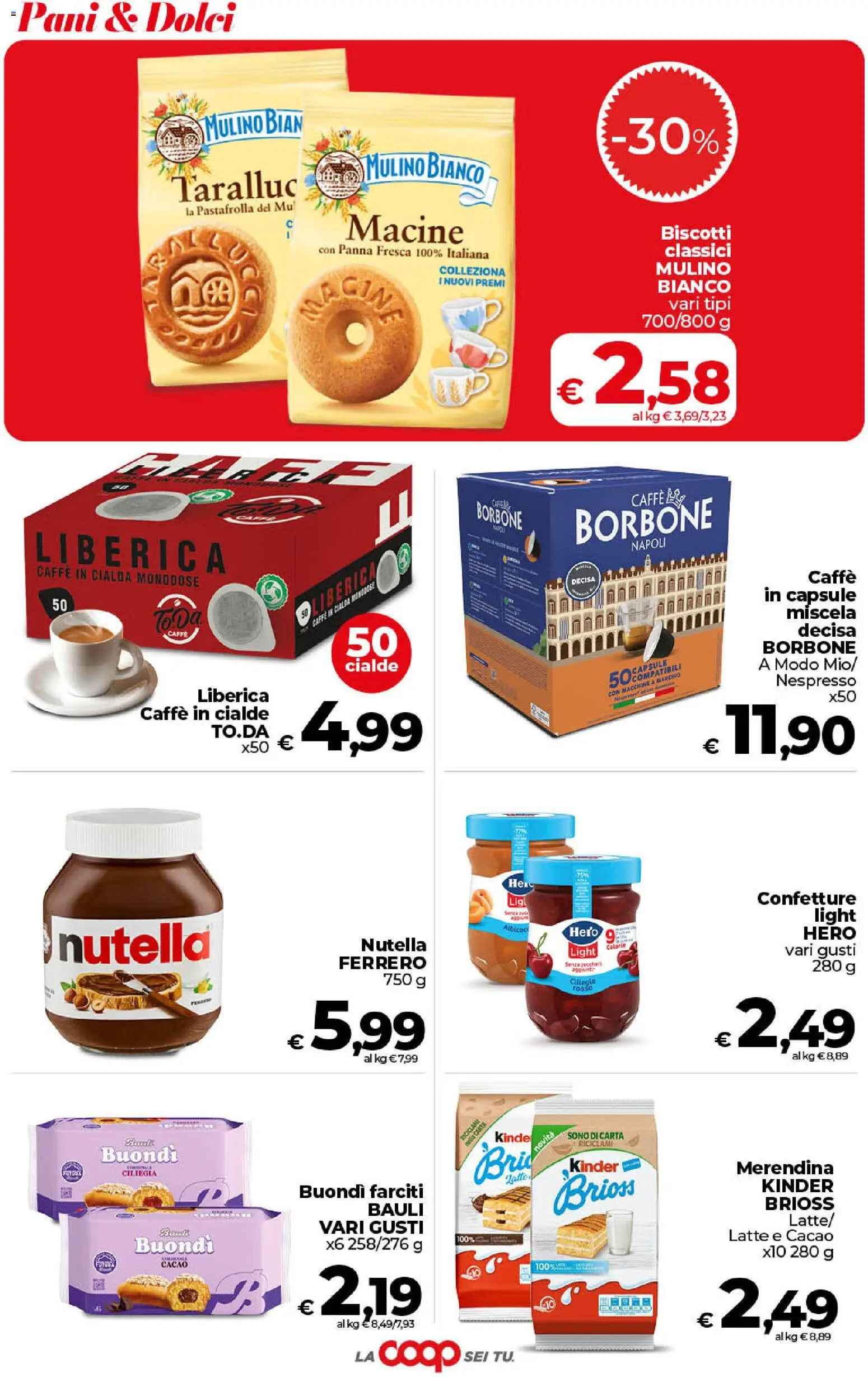 Volantino COOP del 31/07/2026 | Pagina: 29 | Prodotti: Caffè, Biscotti, Nutella, Cacao