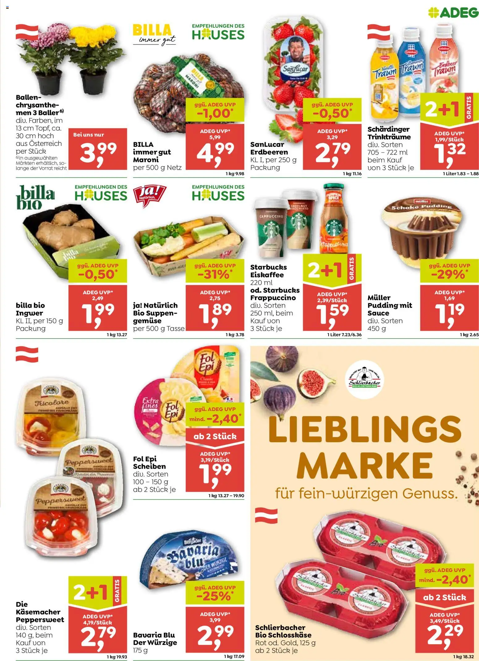 ADEG Flugblatt gültig ab 22.10.2026 | Seite: 3 | Produkte: Erdbeeren, Gemüse, Eiskaffee