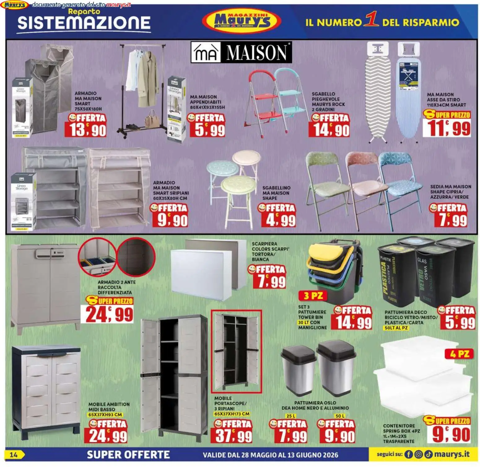 Volantino Maury's del 28.05.2026 | Pagina: 14