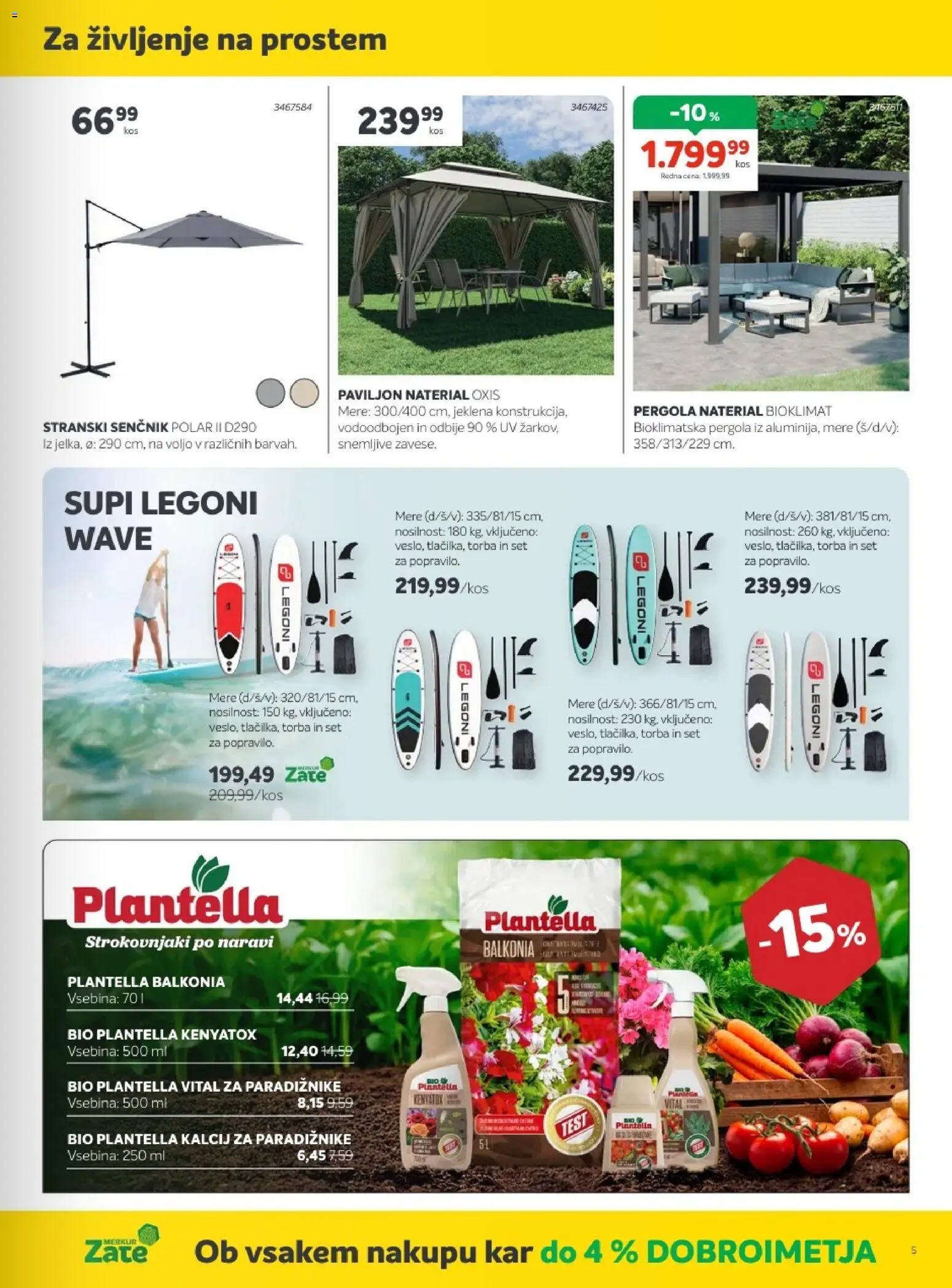 Novi Merkur katalog ponudbe – veljaven od 03.06.2026 | Stran: 5 | Izdelki: Paviljon, Senčnik, Torba