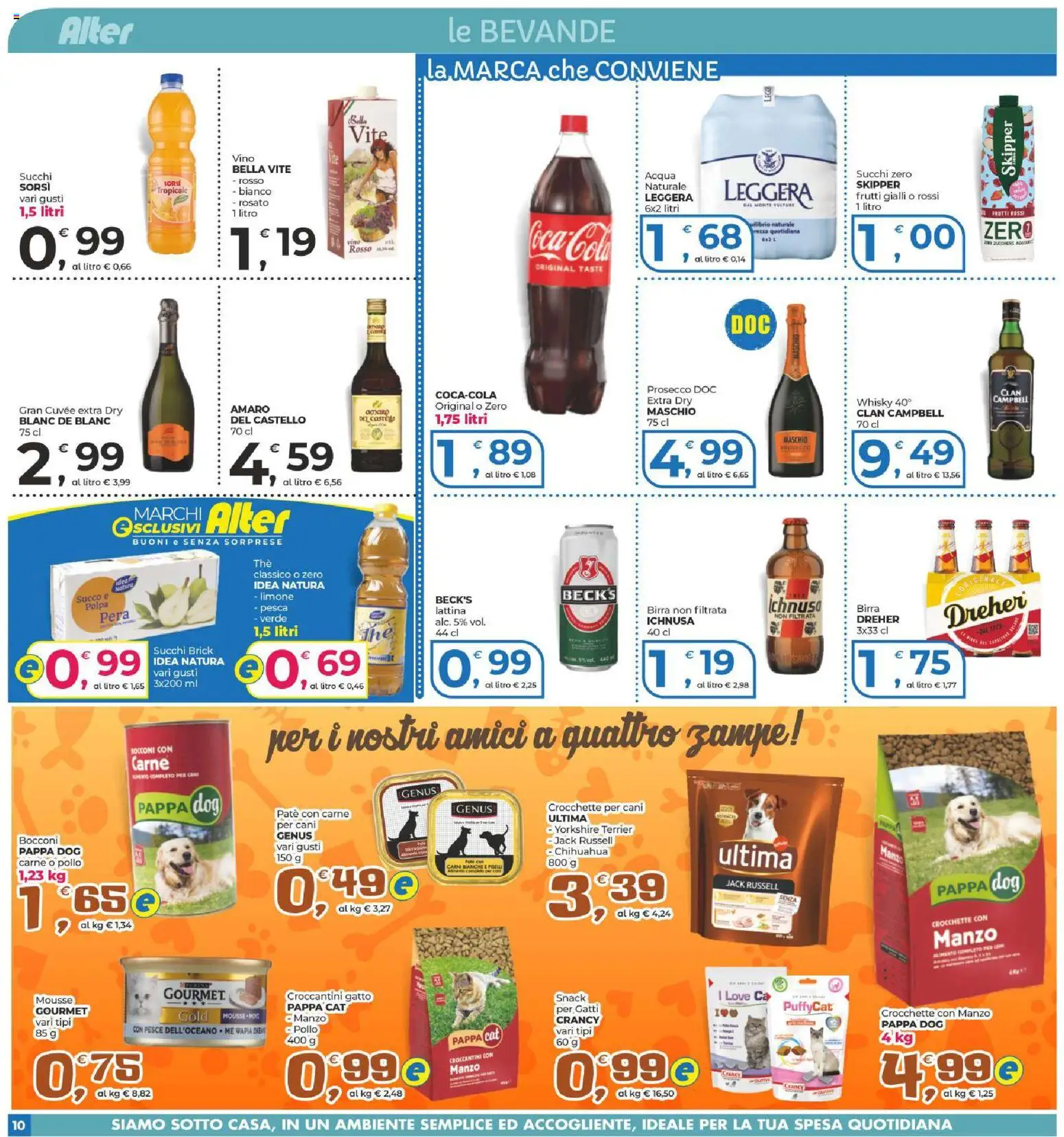 Volantino Alter Discount del 20/08/2026 | Pagina: 10 | Prodotti: Succo, Birra, Limone, Vino