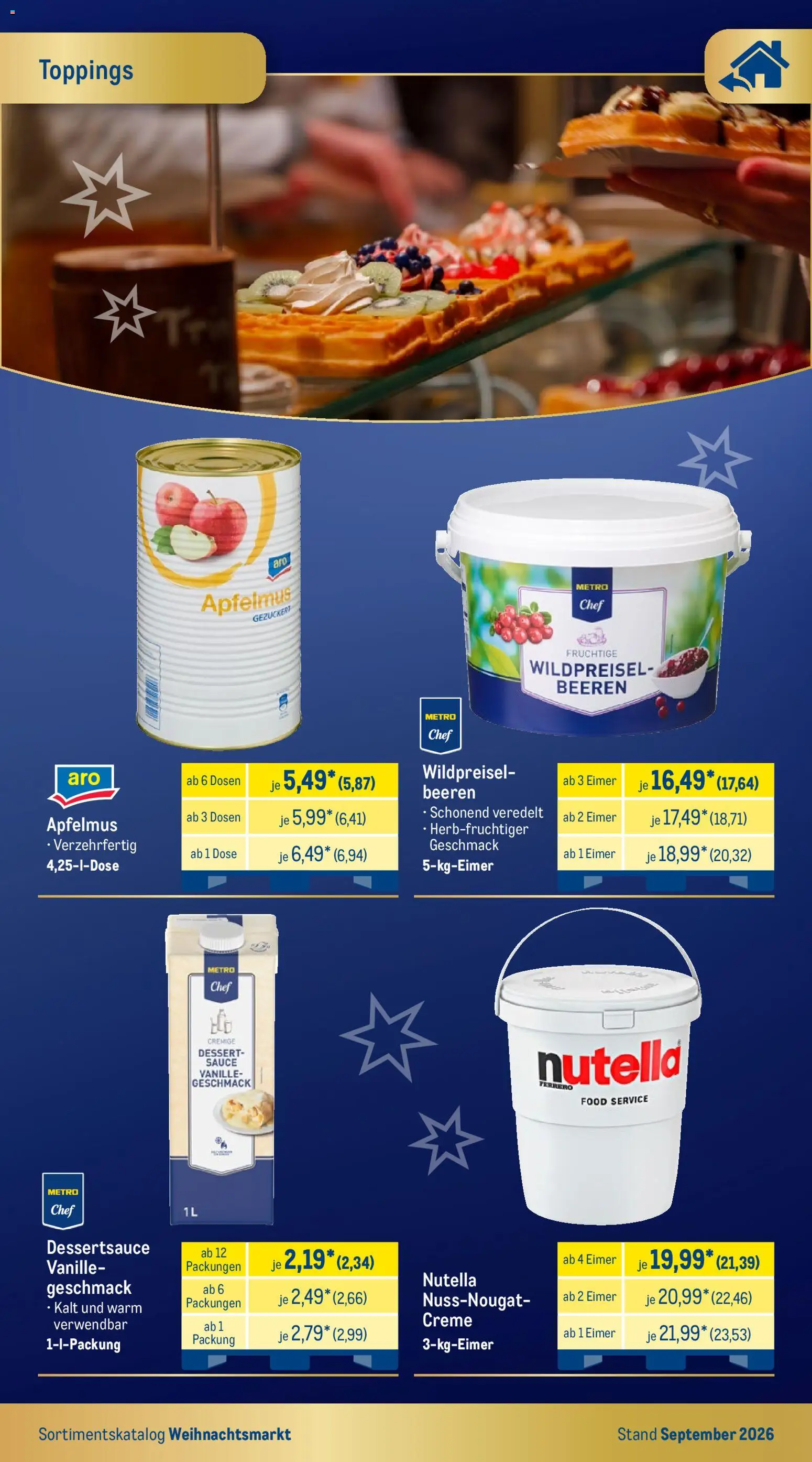 Metro Weihnachtsmarkt – gültig ab 01.09.2026 | Seite: 5 | Produkte: Creme, Nutella, Vanille, Apfelmus
