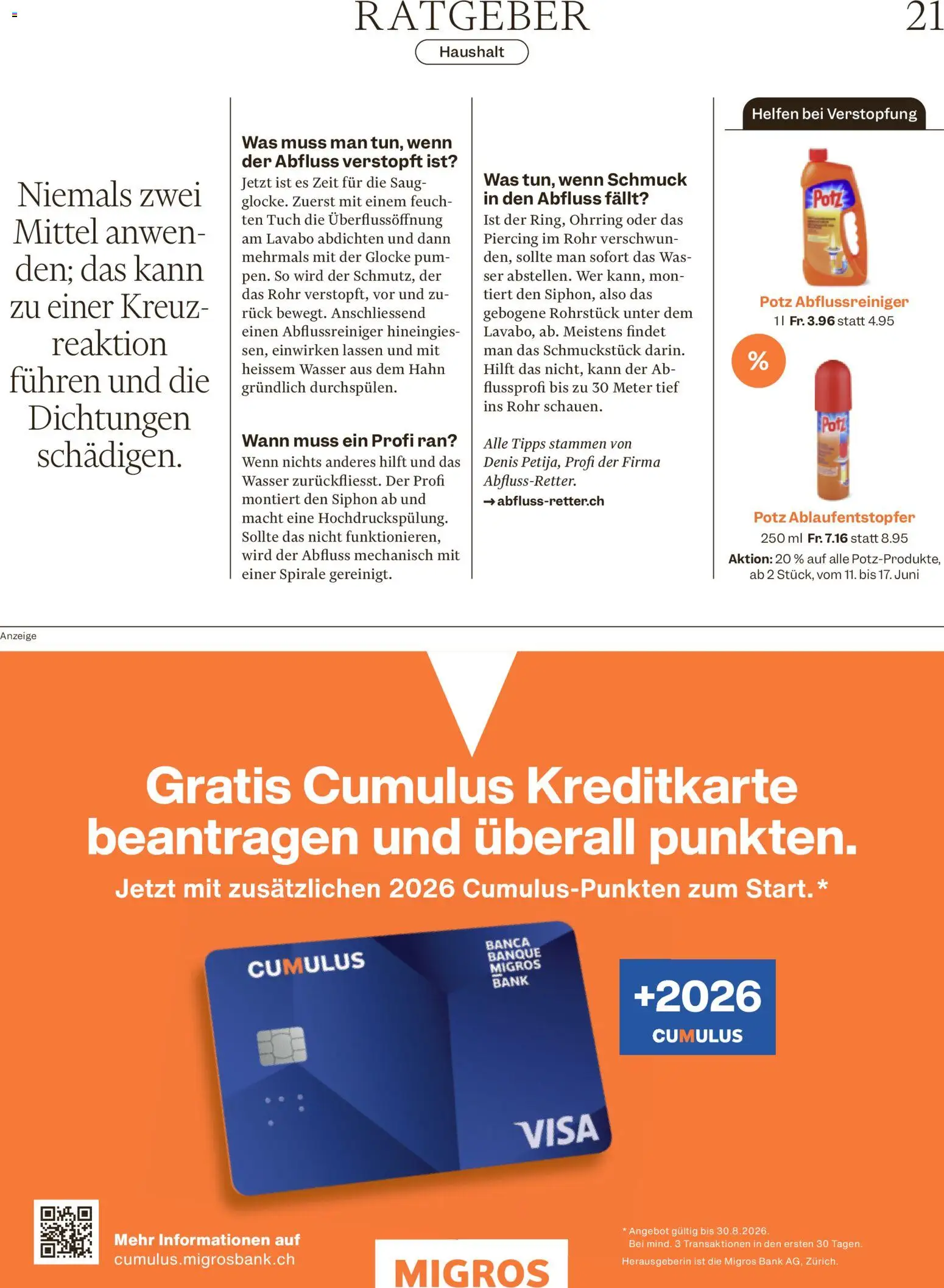 Migros aktionen Magazin – gültig ab 10.06.2026 | Seite: 21 | Produkte: Wasser
