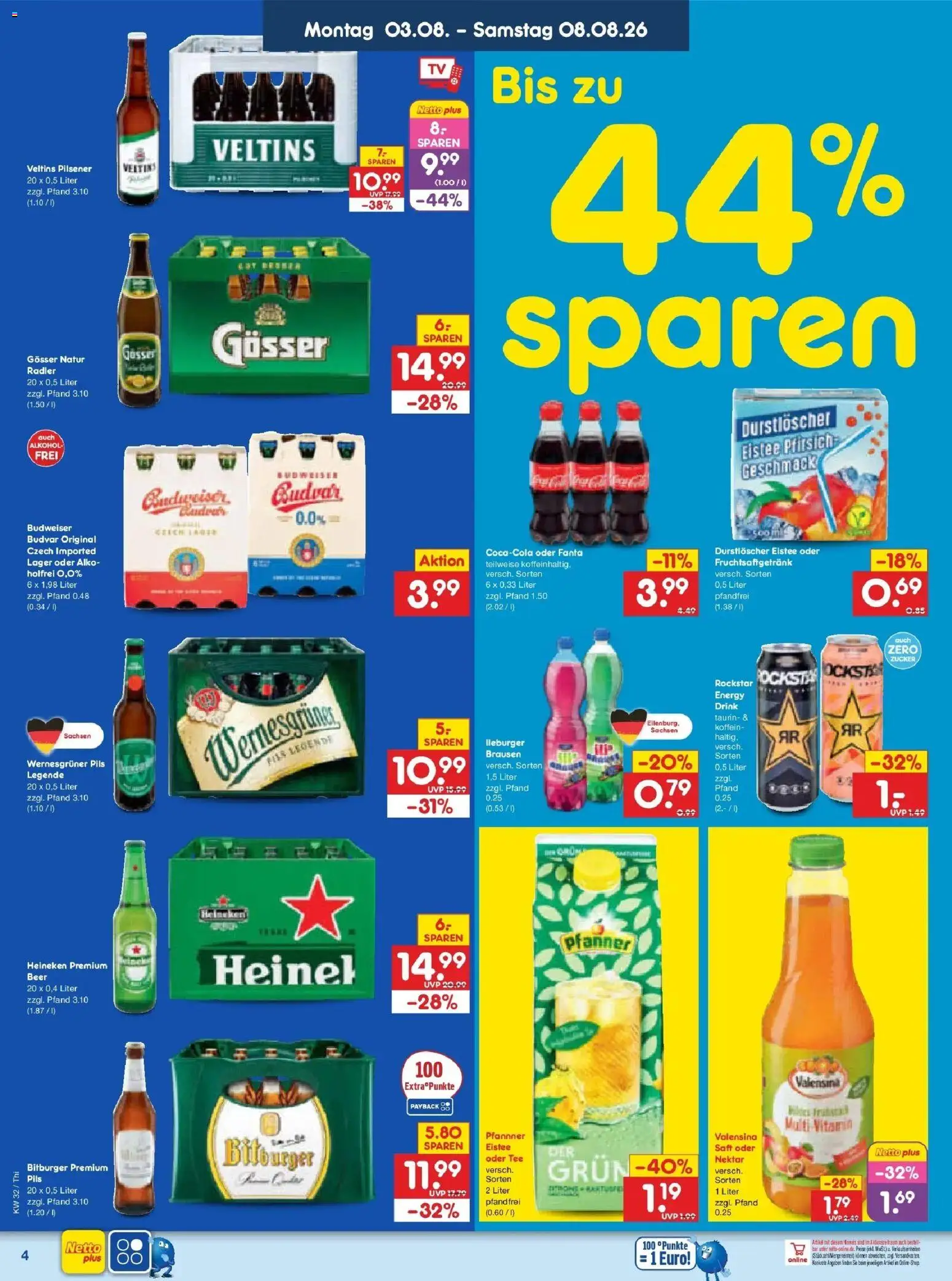 Netto Marken-Discount Prospekt Pirna – gültig ab 03.08.2026 | Seite: 8 | Produkte: Bitburger, Durstloscher, Fanta, Radler