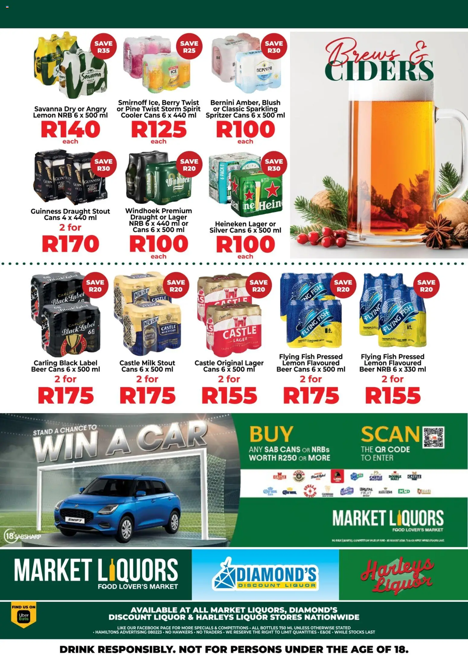 New Diamond Discount Liquors catalogue – valid from 20/07/2026 | Page: 4 | Products: Cooler, Milk, Beer, Fish