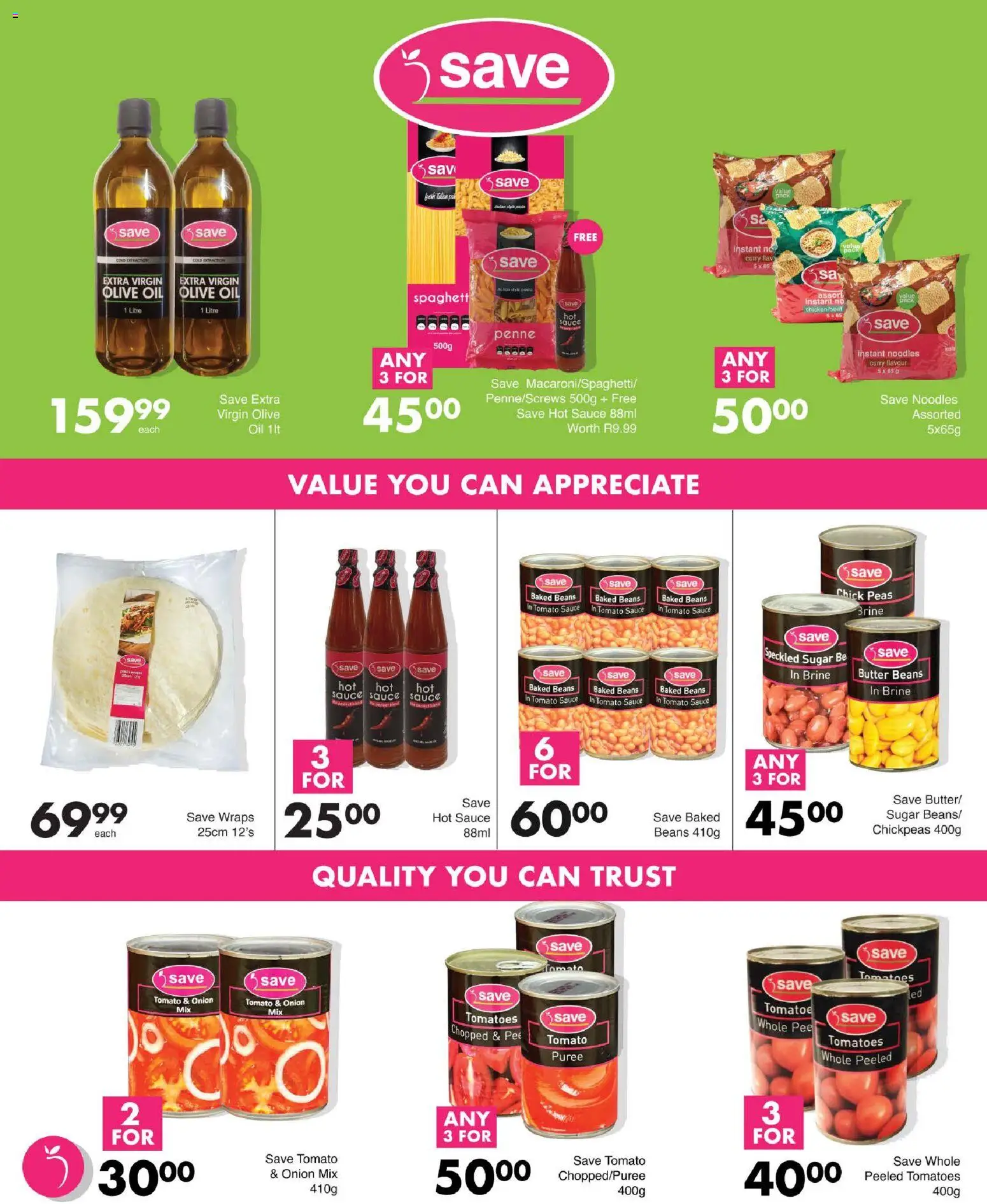 New Save catalogue – valid from 13/08/2026 | Page: 17 | Products: Baked beans, Chicken, Noodles, Sauce