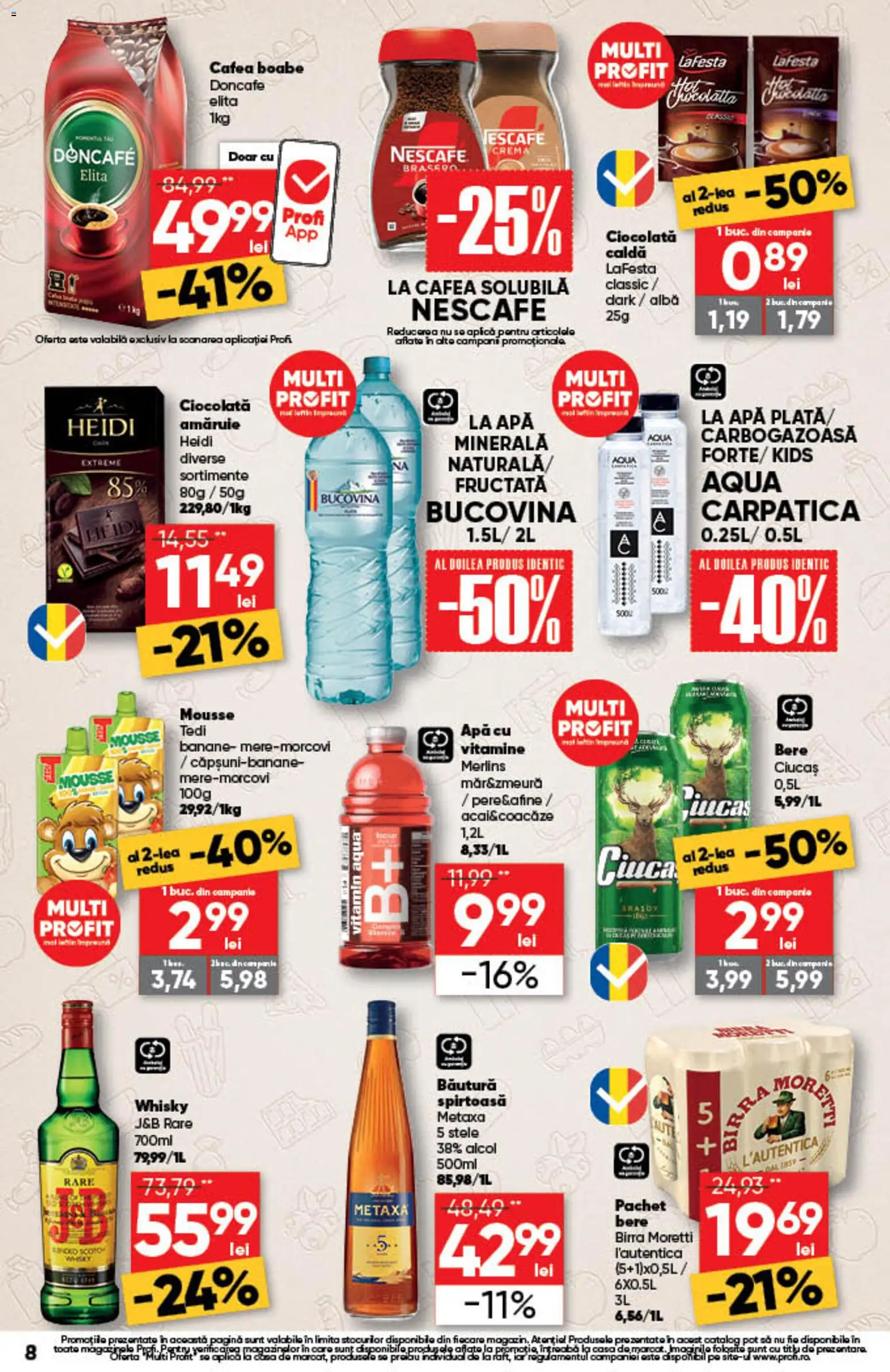 Noul catalog Profi – valabil de la 01.10.2026 | Pagină: 8 | Produse: Aplică, Heidi, Banane, Apă cu vitamine