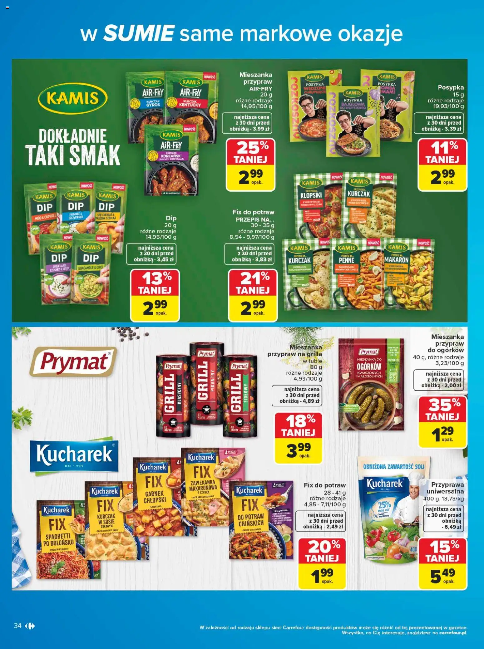 Carrefour gazetka - W sumie same markowe okazje od 08.06.2026 | Strona: 34 | Produkty: Chili, Kurczak, Zapiekanka, Szynka