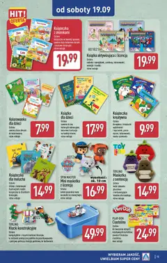 Pogląd oferty "Aldi gazetka - Hity od Środy i od Soboty" - ważna od 16.09.2026 | Strona: 15 | Produkty: Ciastolina, Maskotki, Klocki konstrukcyjne, Pudełko
