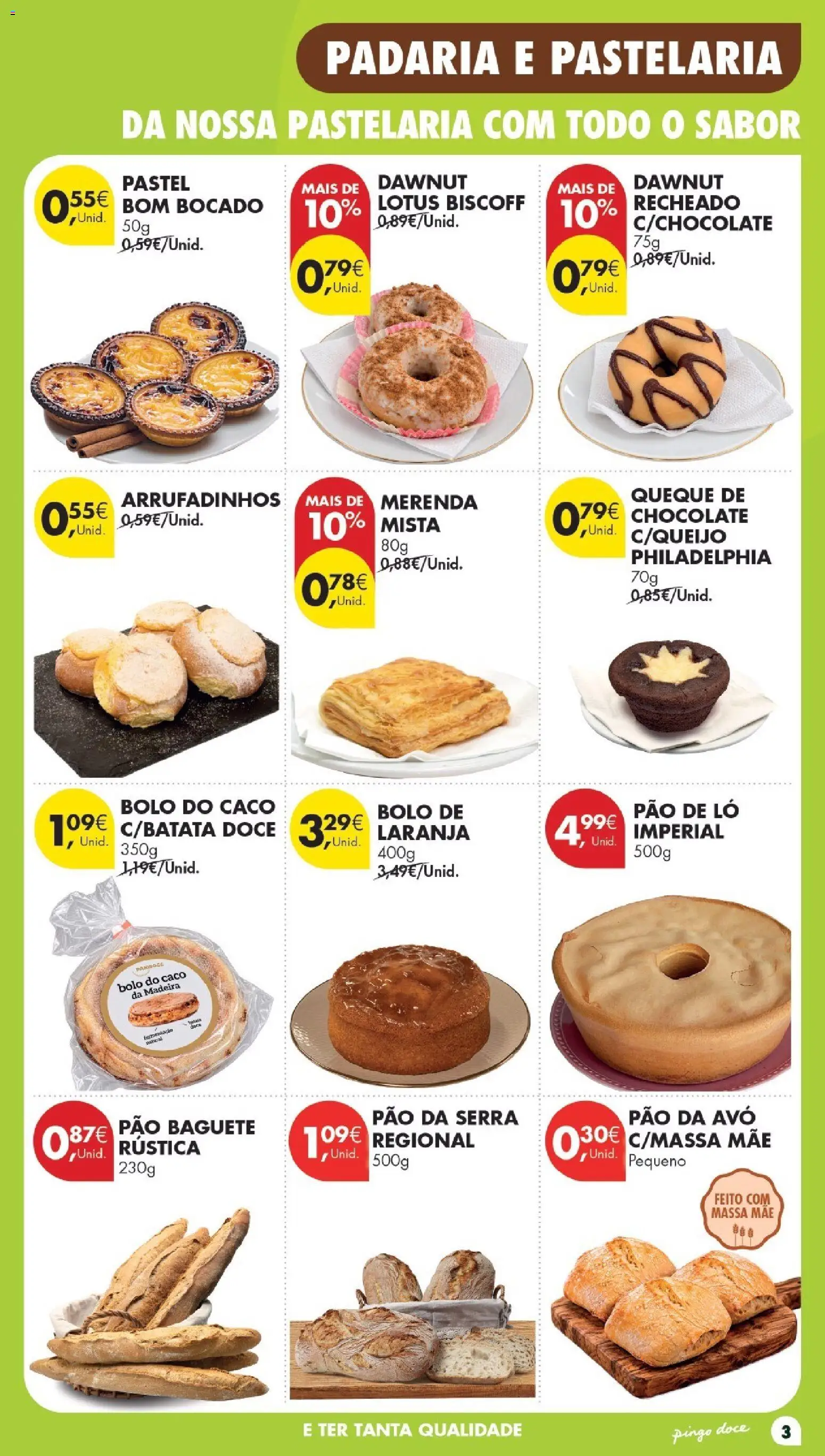 Pingo Doce folheto Poupe Esta Semana Madeira │ válido de 27/10/2026 | Página: 3 | Produtos: Baguete, Bolo, Pão, Massa